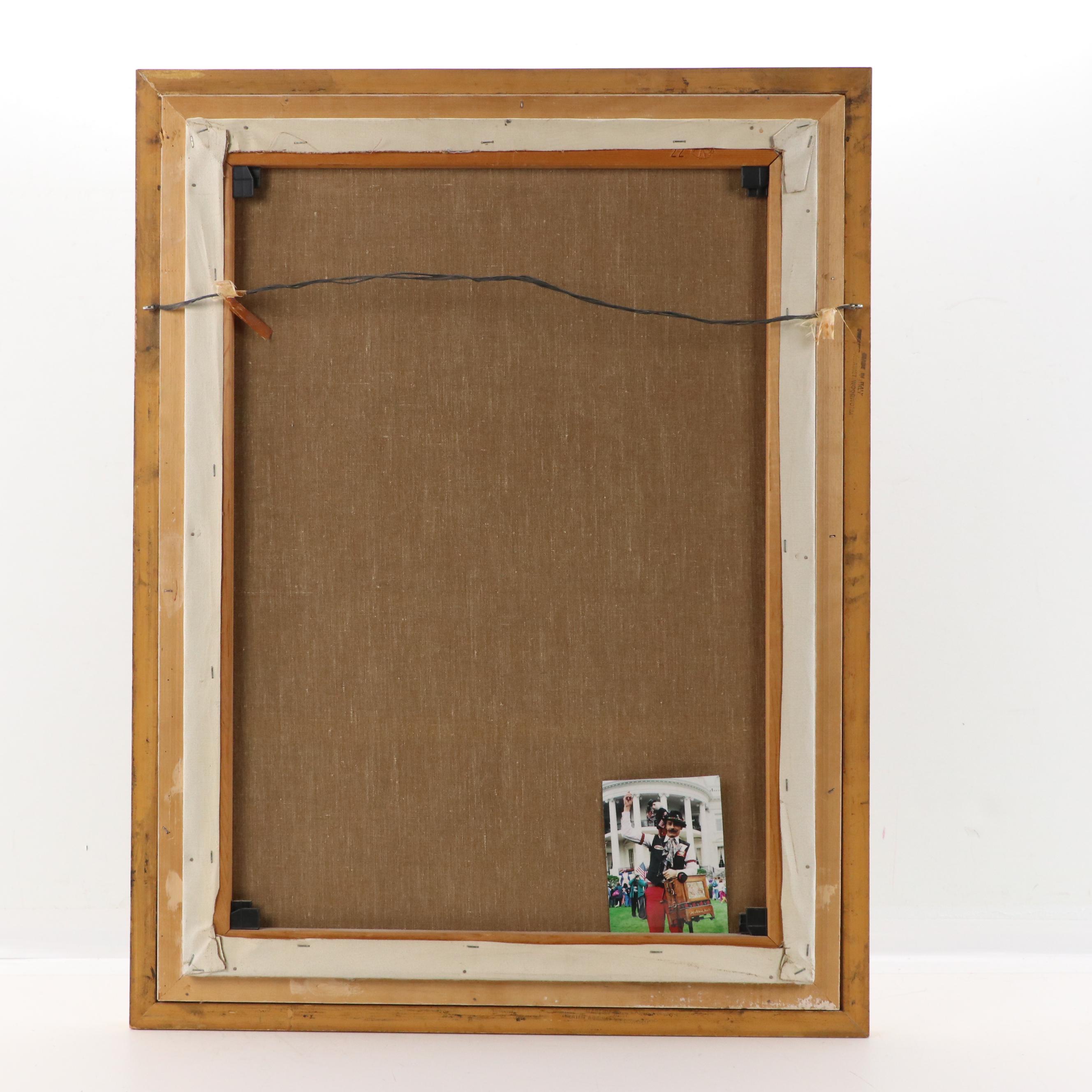 Edward DeWiTT Portrait Oil Painting of Joe Bush and George the Monkey, 1977