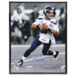 Russell Wilson Signed Seattle Seahawks Football Print