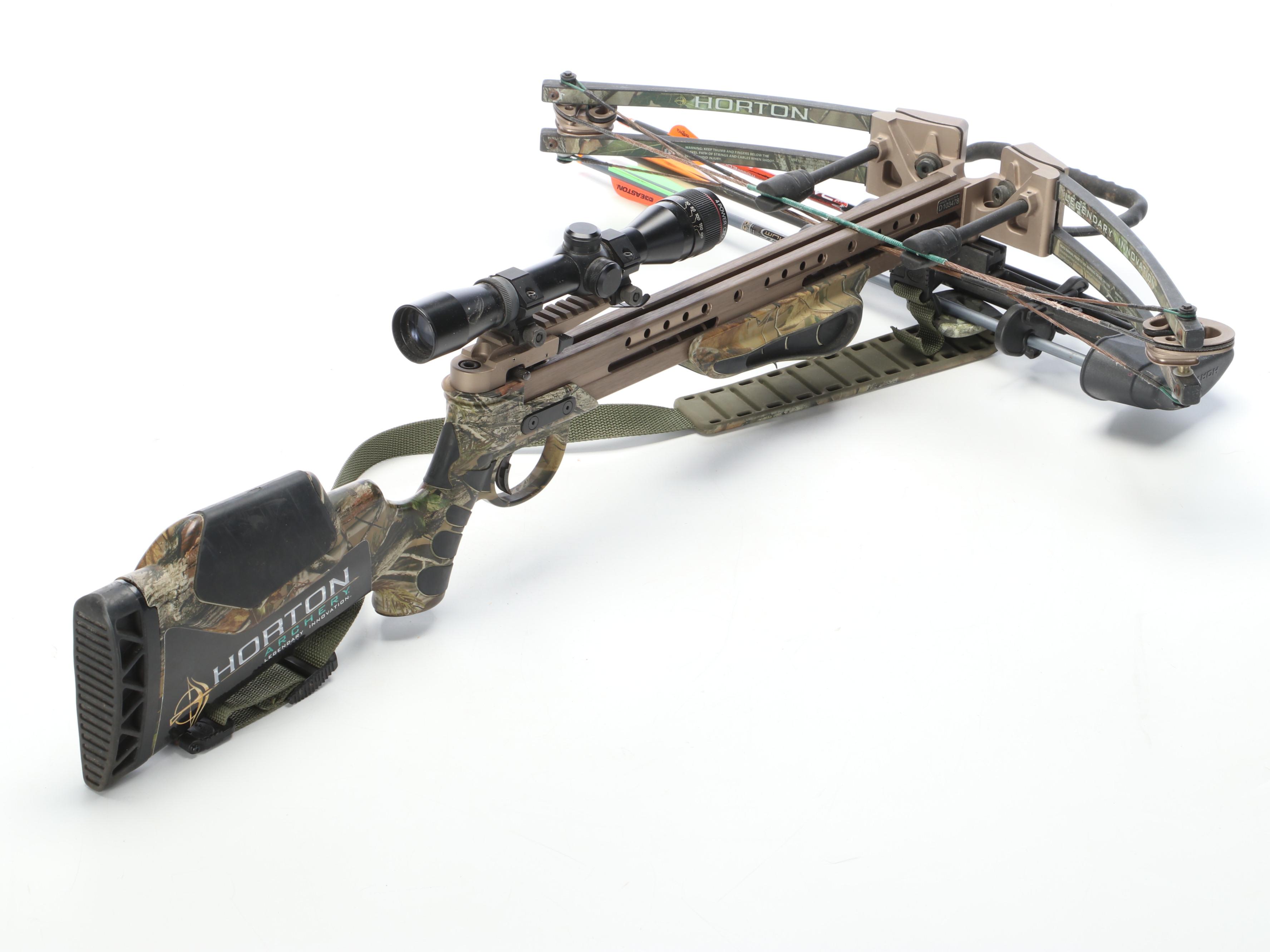 Real Tree Ultra-Lite Express Crossbow, Simmons Scope, Horton Carbon Arrows, More