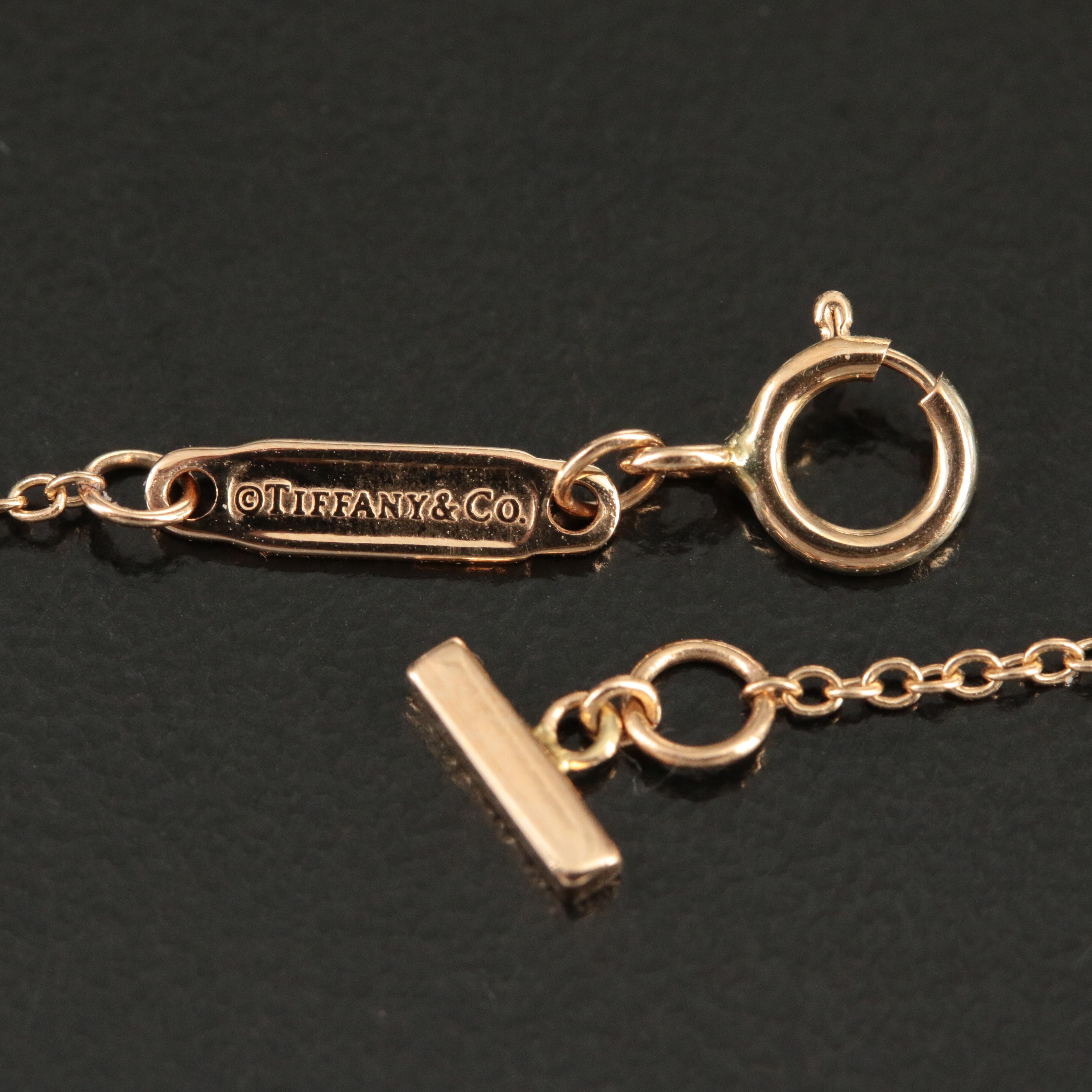 Tiffany & Co. "T Smile" 18K Rose Gold Diamond Smile Necklace