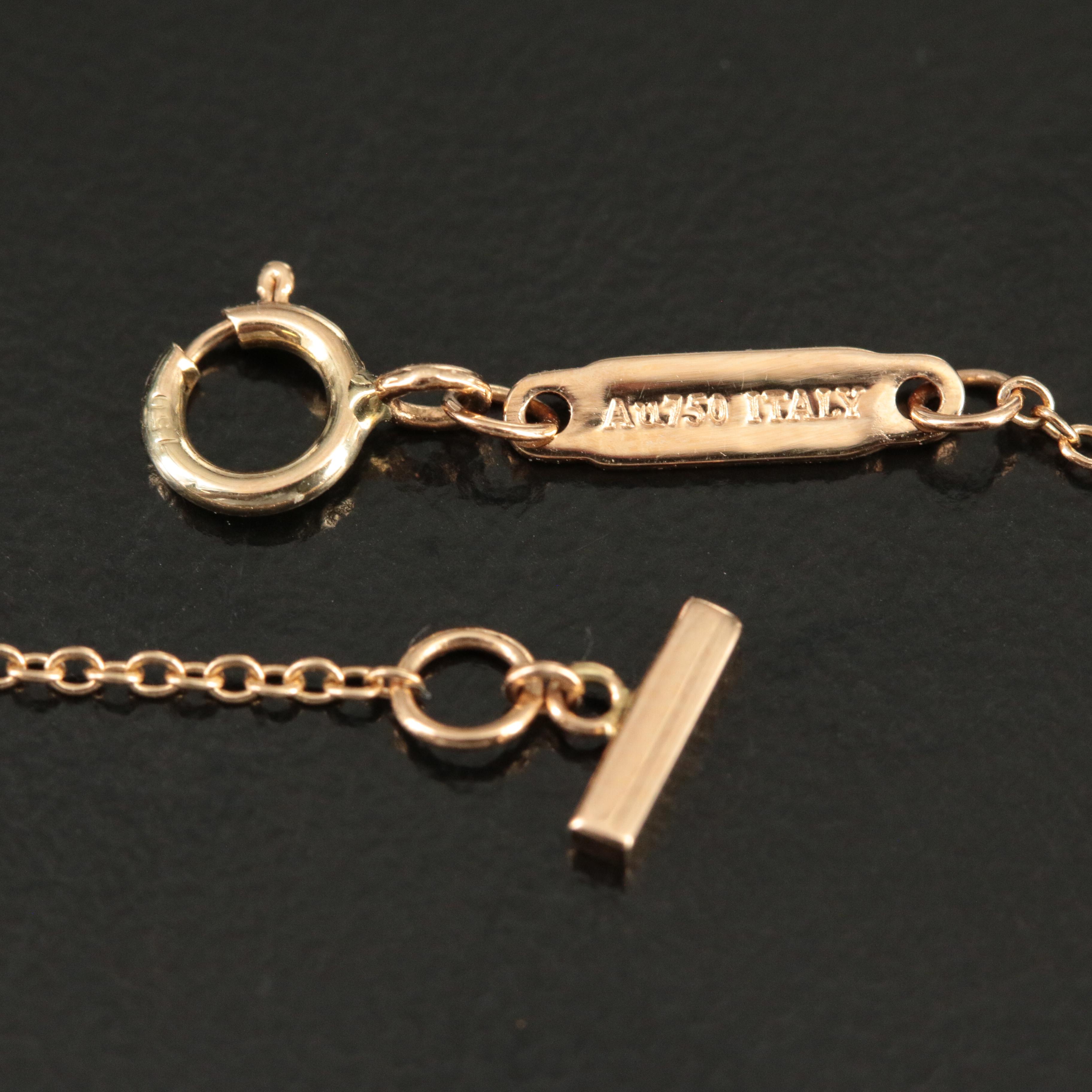 Tiffany & Co. "T Smile" 18K Rose Gold Diamond Smile Necklace