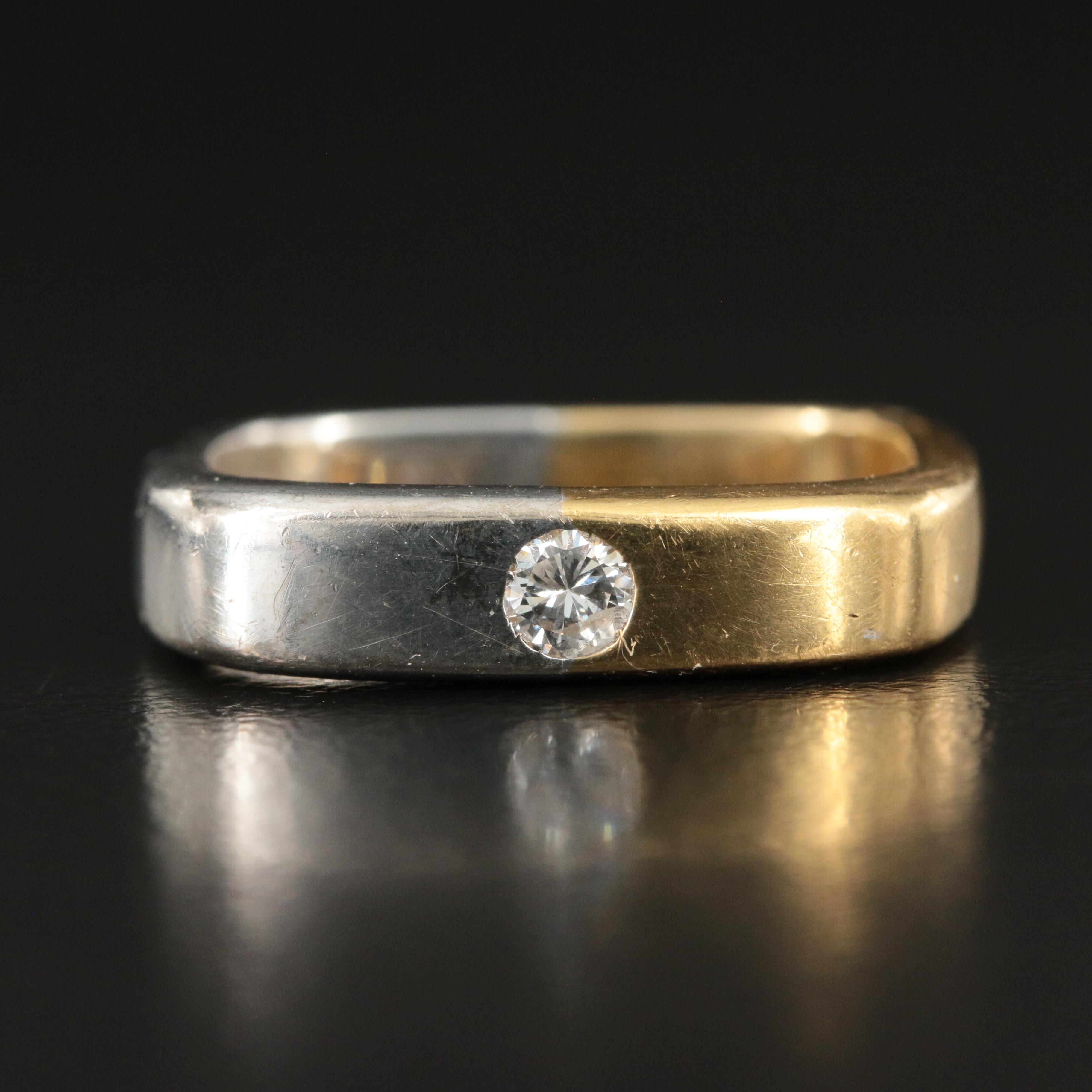 Piaget 18K Two-Tone Ring with Diamond Accent