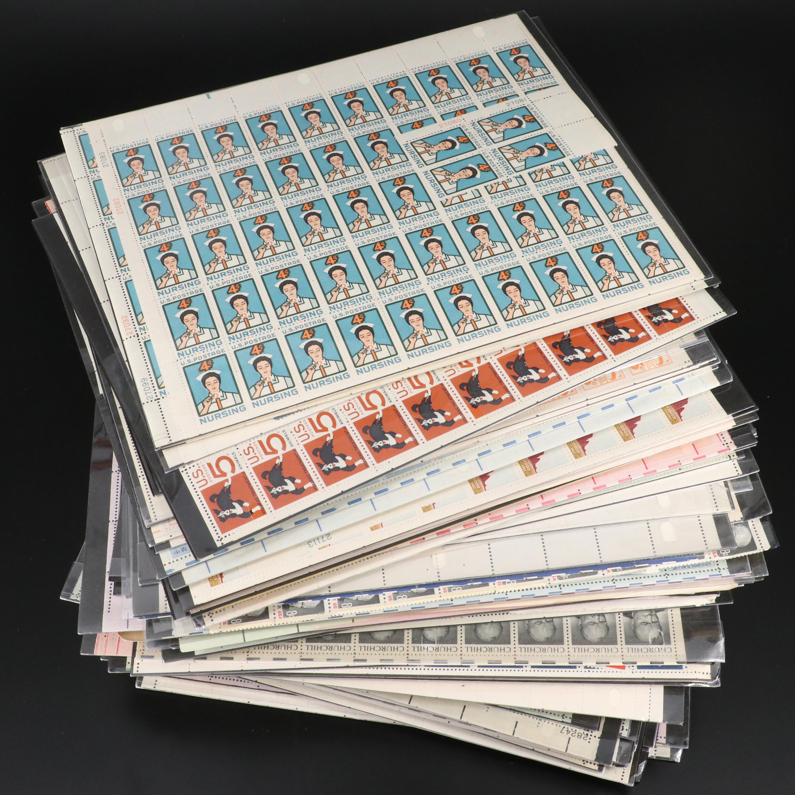 Over 400 Vintage U.S. Postage Stamp Sheets
