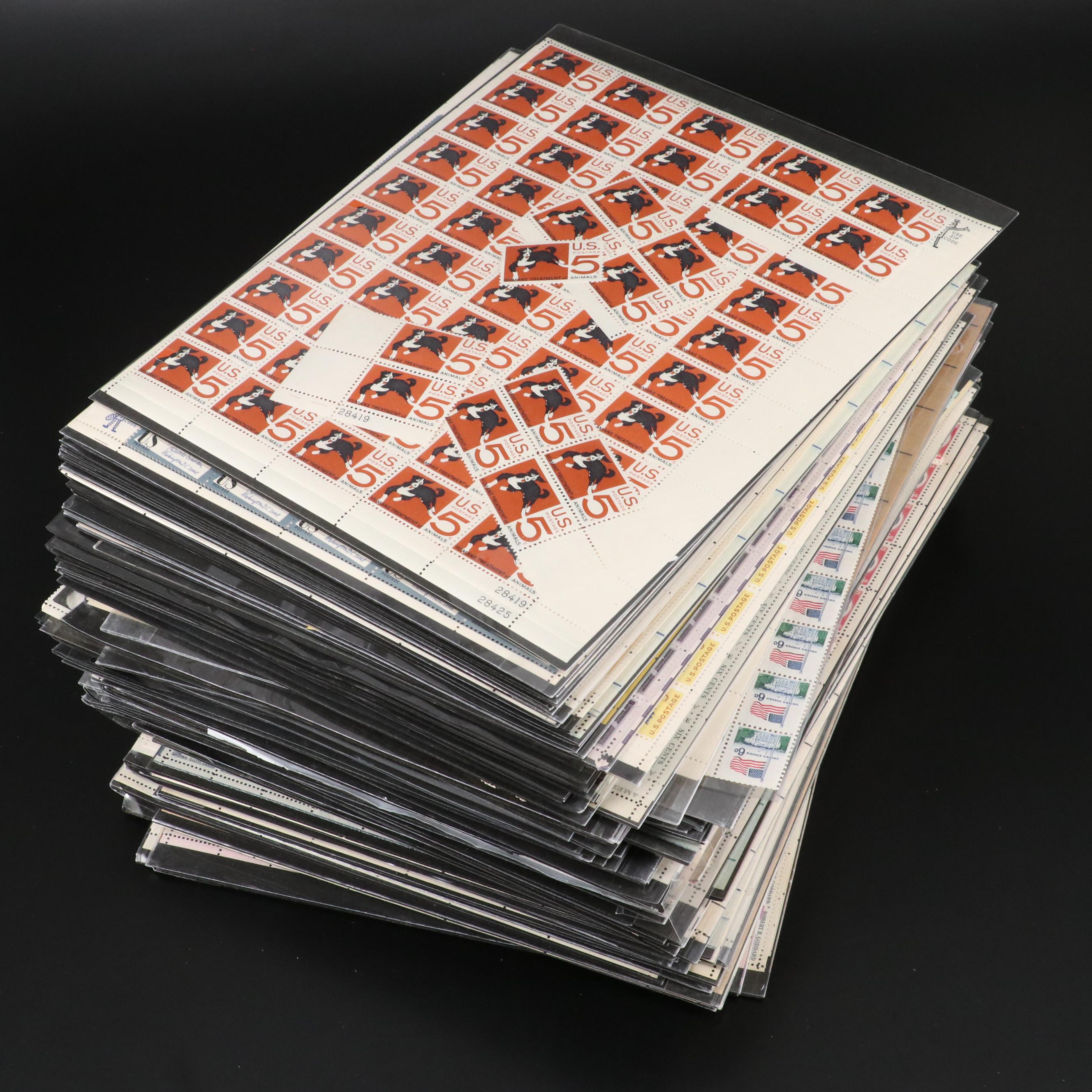 Over 400 Vintage U.S. Postage Stamp Sheets