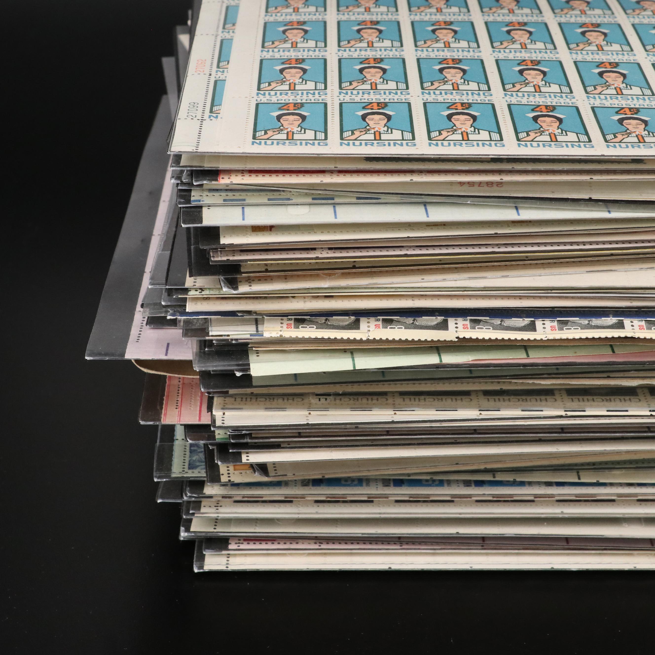 Over 400 Vintage U.S. Postage Stamp Sheets