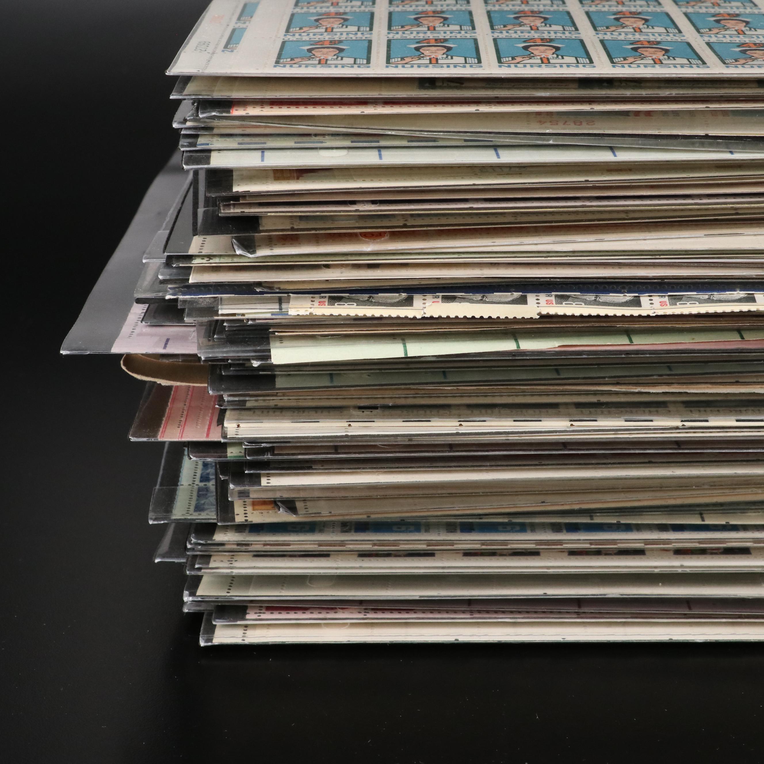 Over 400 Vintage U.S. Postage Stamp Sheets