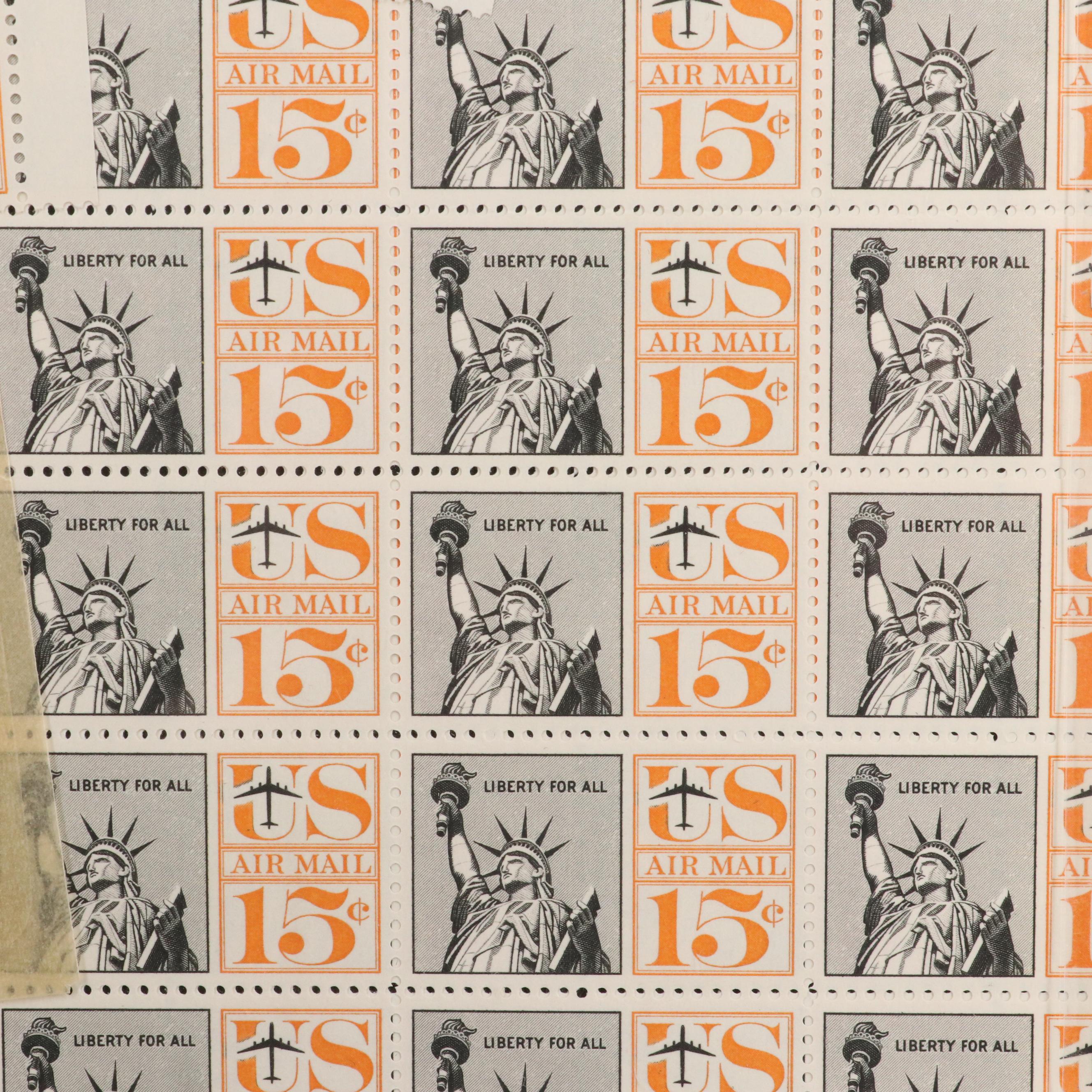 Over 400 Vintage U.S. Postage Stamp Sheets
