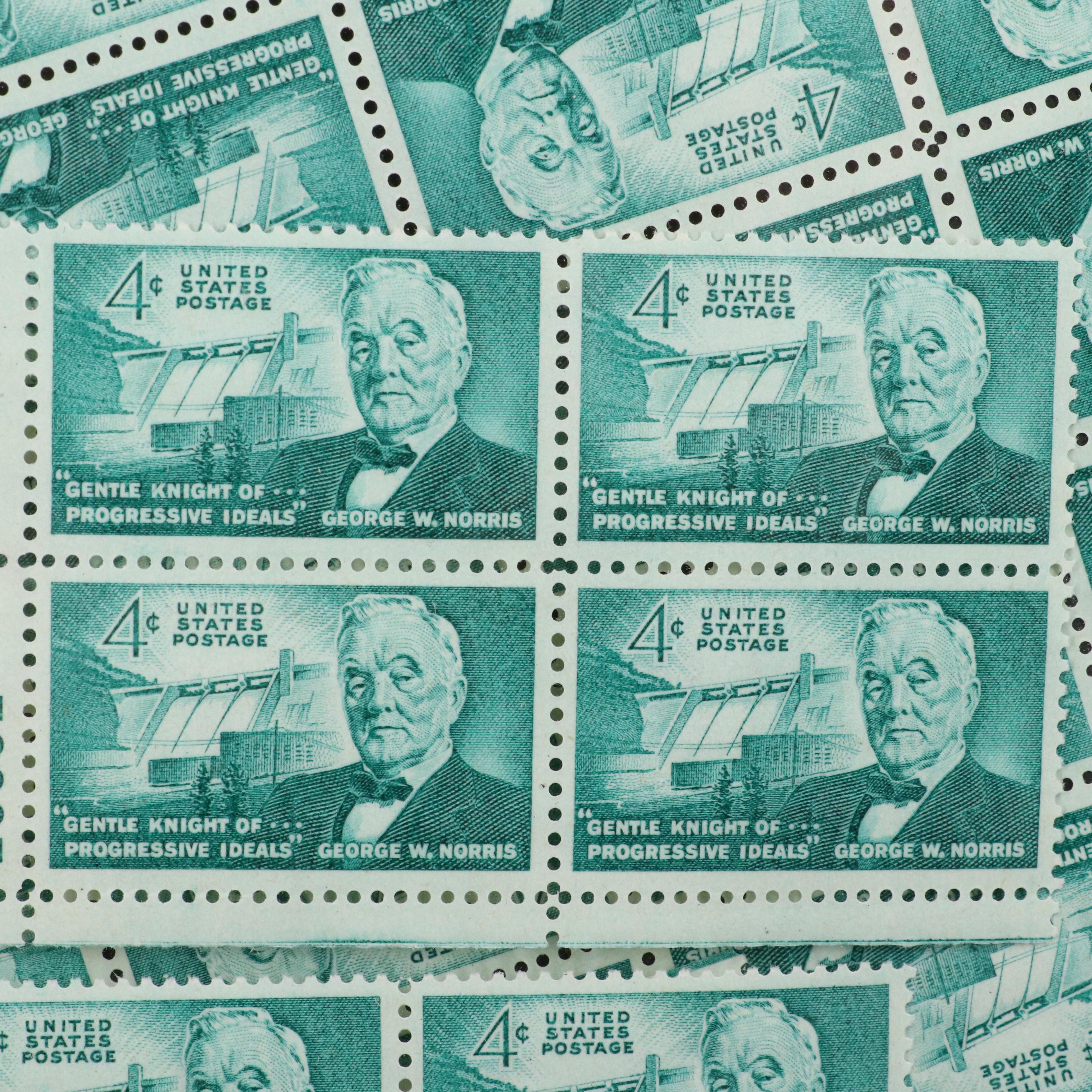 Over 400 Vintage U.S. Postage Stamp Sheets