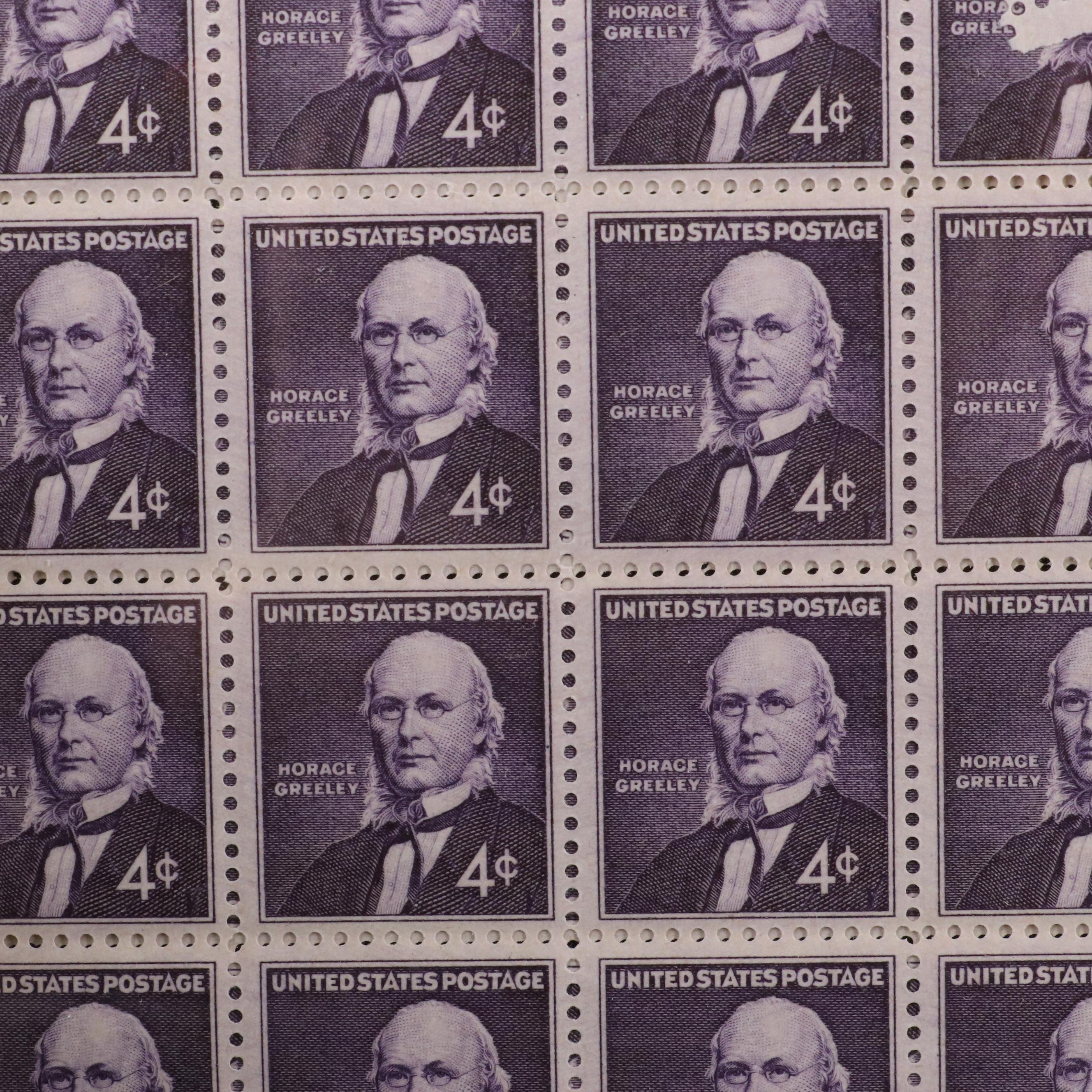 Over 400 Vintage U.S. Postage Stamp Sheets