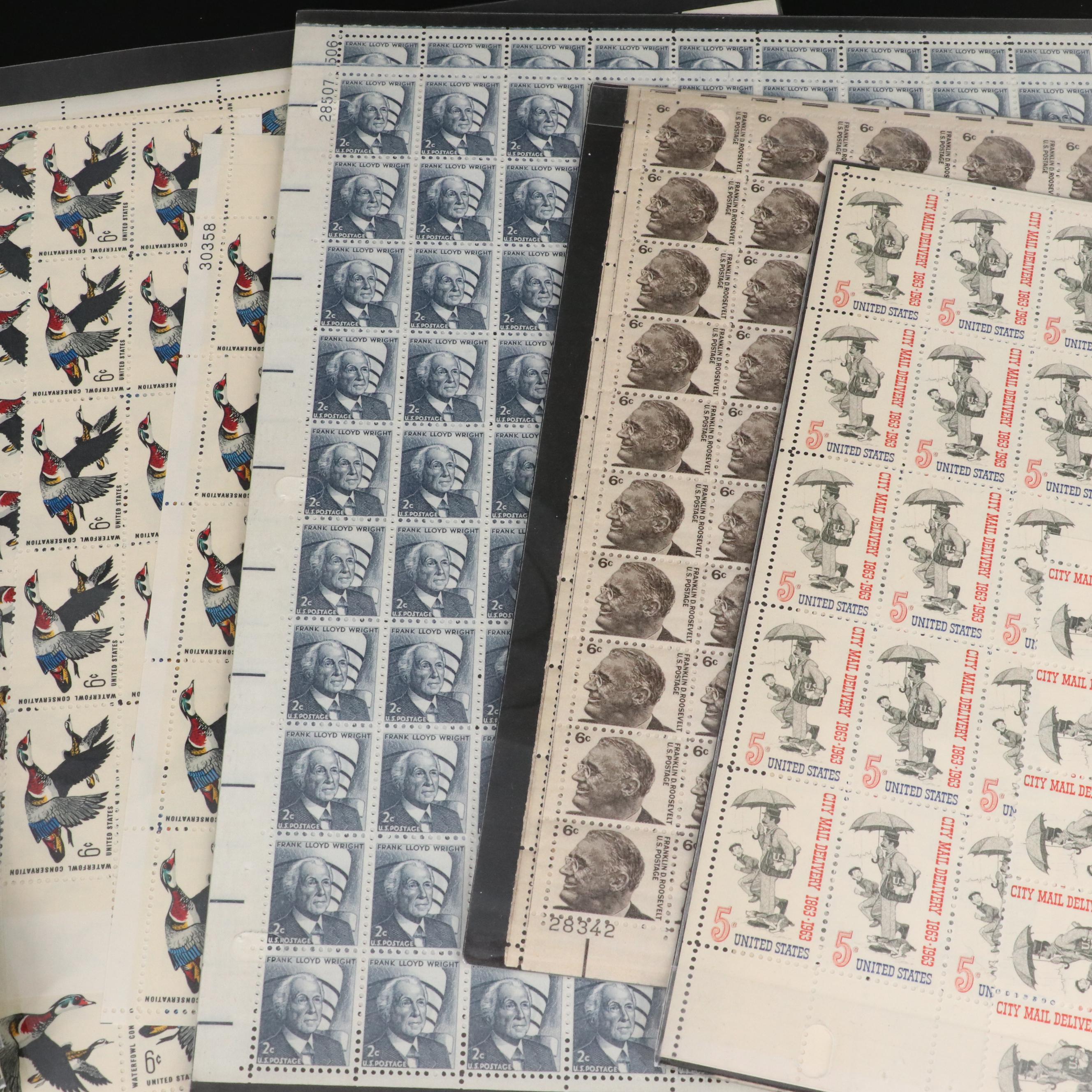 Over 400 Vintage U.S. Postage Stamp Sheets