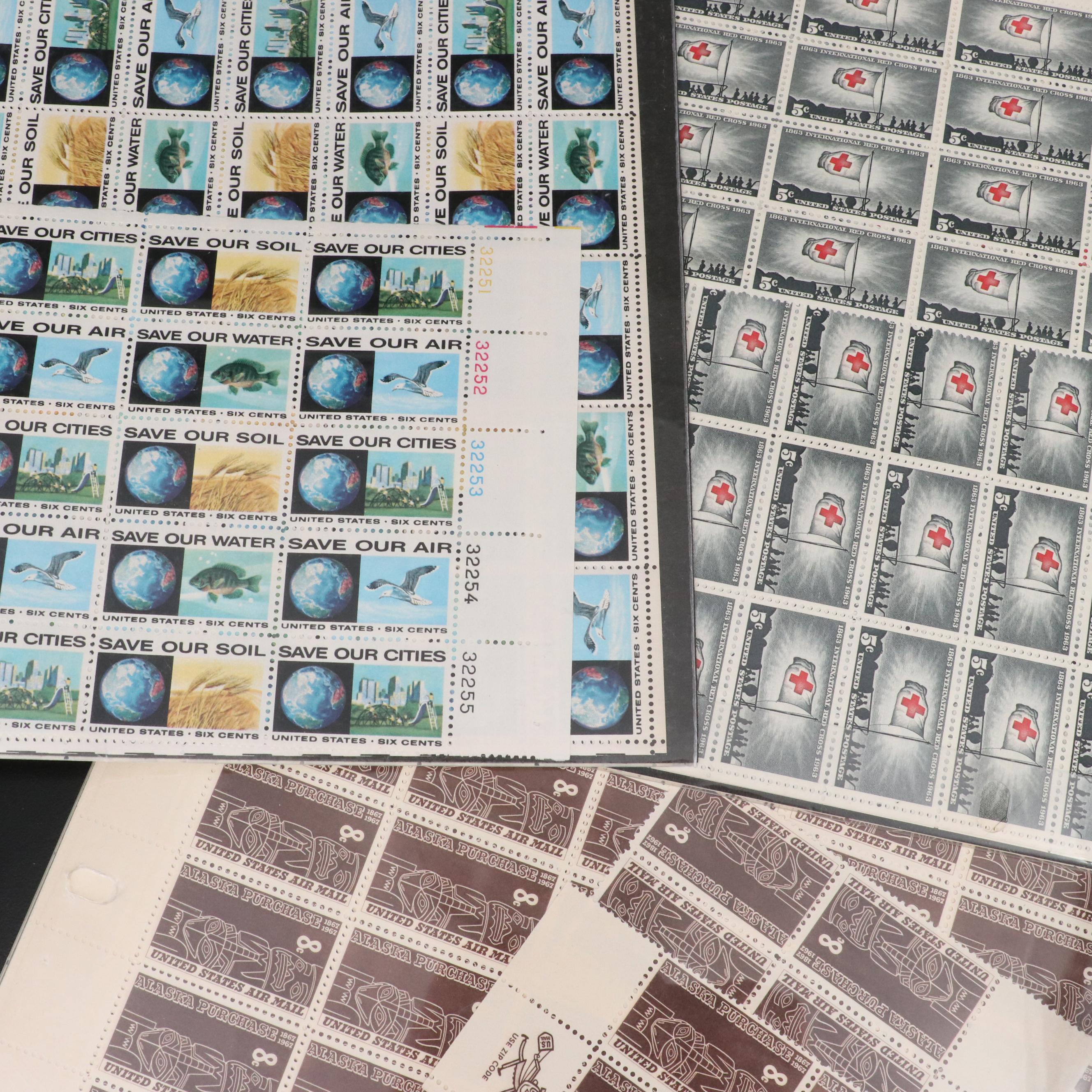Over 400 Vintage U.S. Postage Stamp Sheets