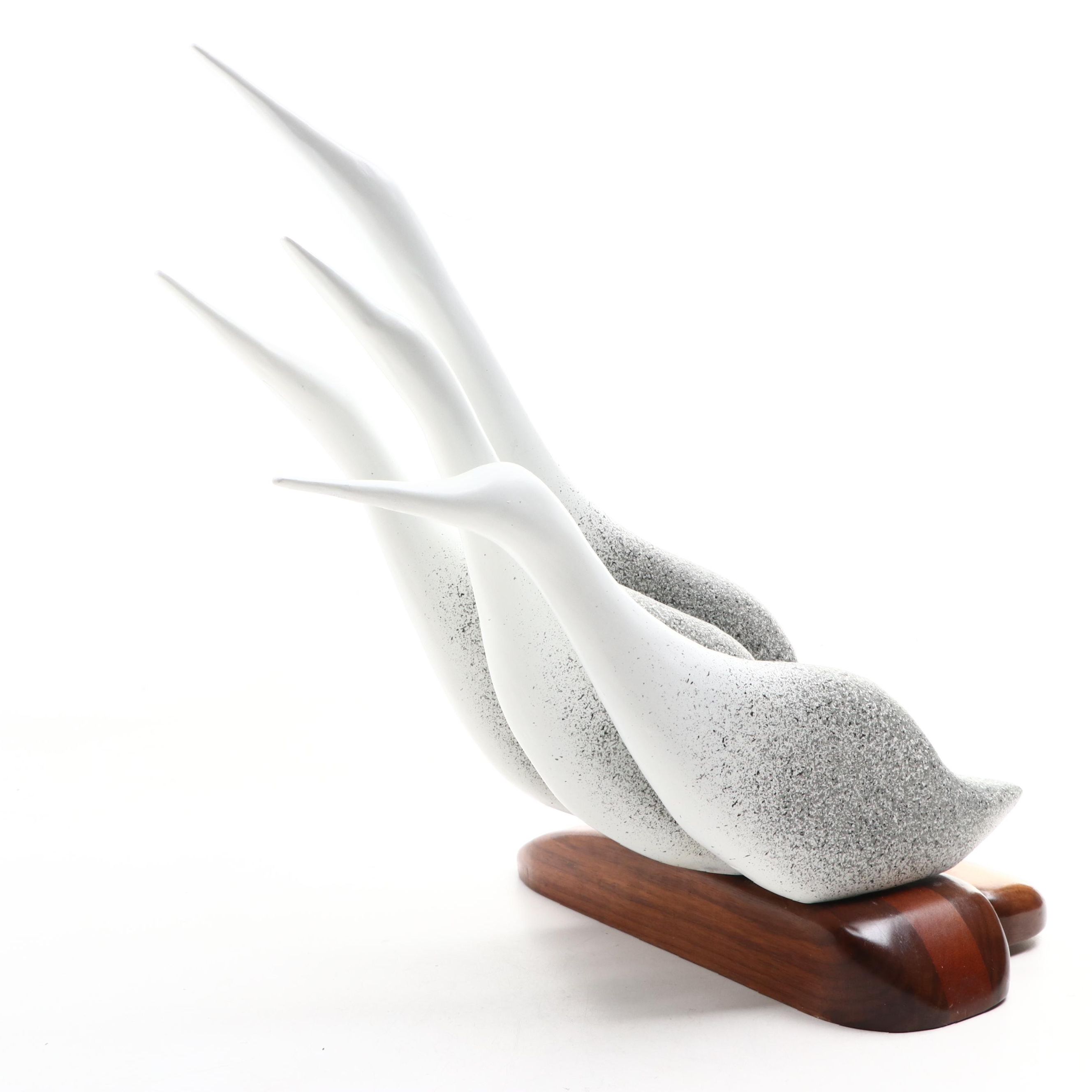 Modernist Wooden Bird Sculpture
