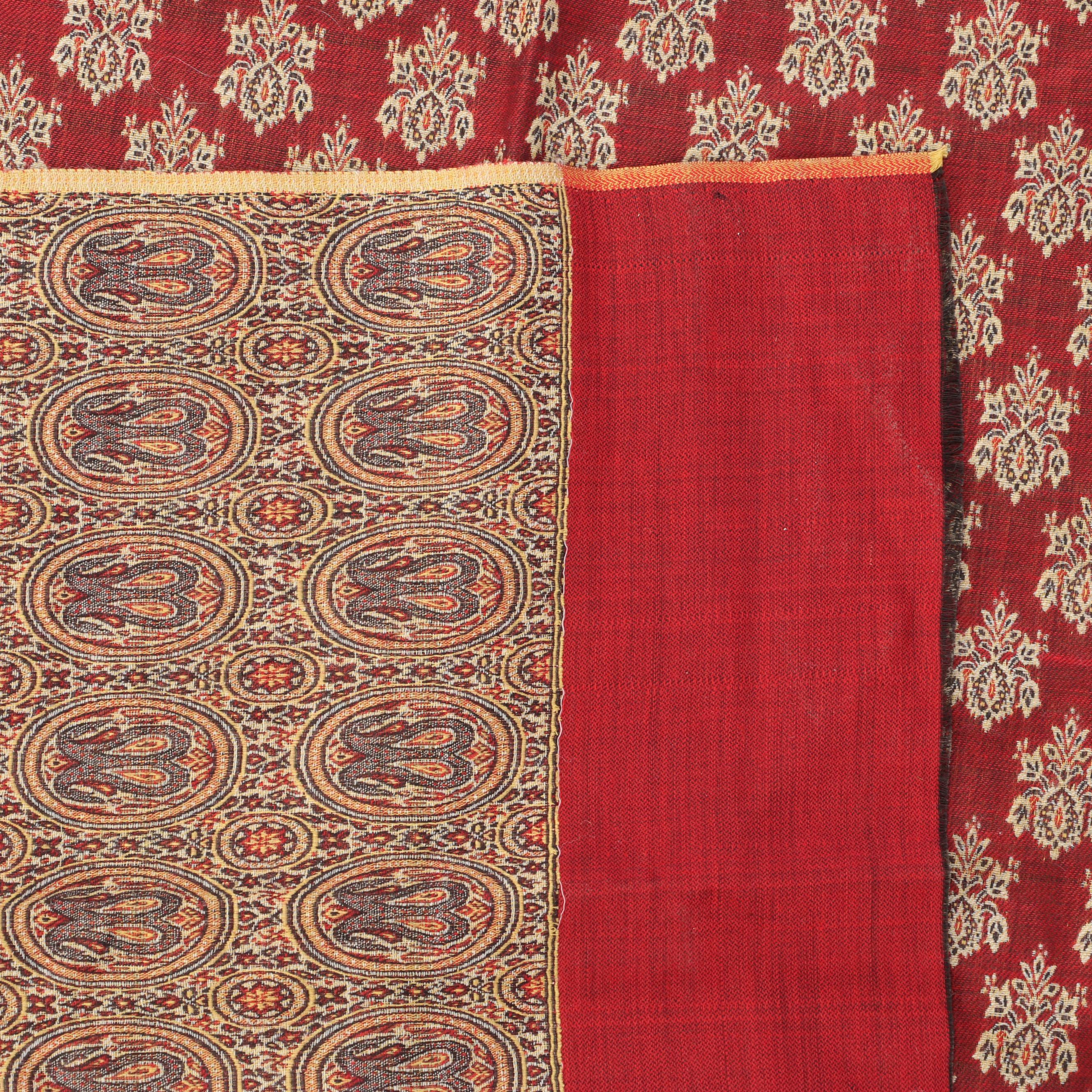 Handmade South Asian Screen Printed Cotton Textile Coverlet, Other Woven Textile