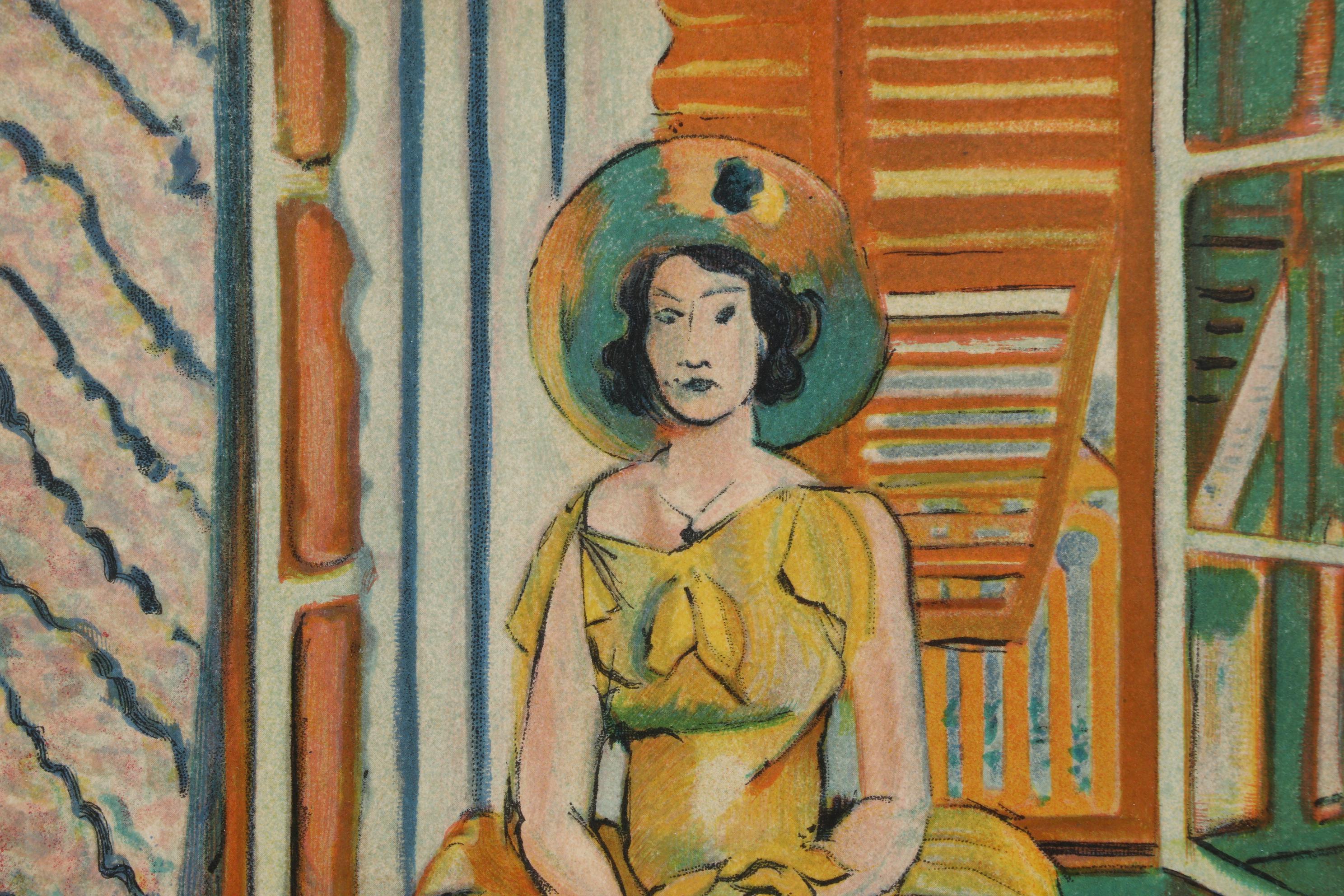 Henri Matisse Color Lithograph "The Yellow Dress," 1955
