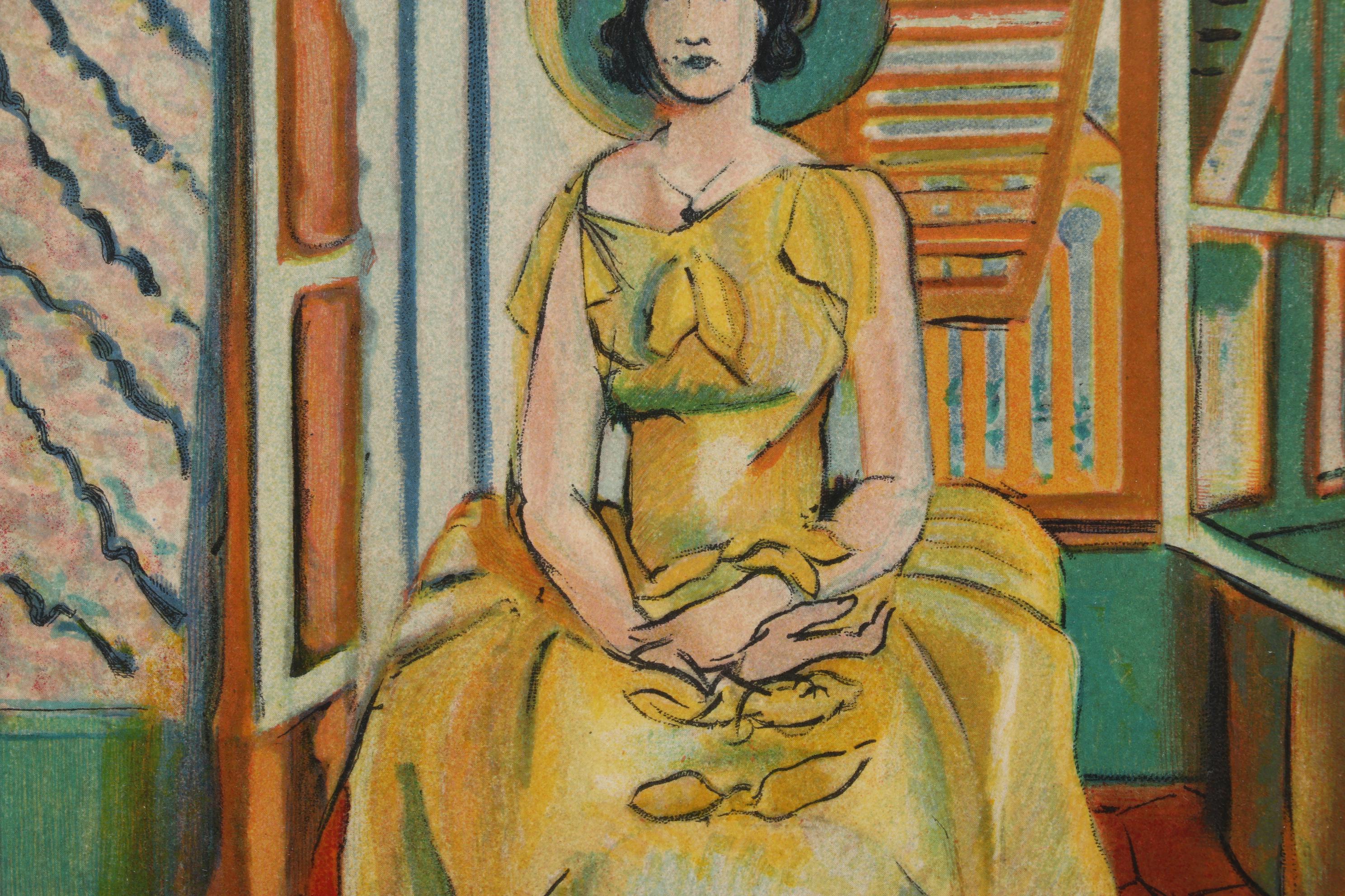 Henri Matisse Color Lithograph "The Yellow Dress," 1955