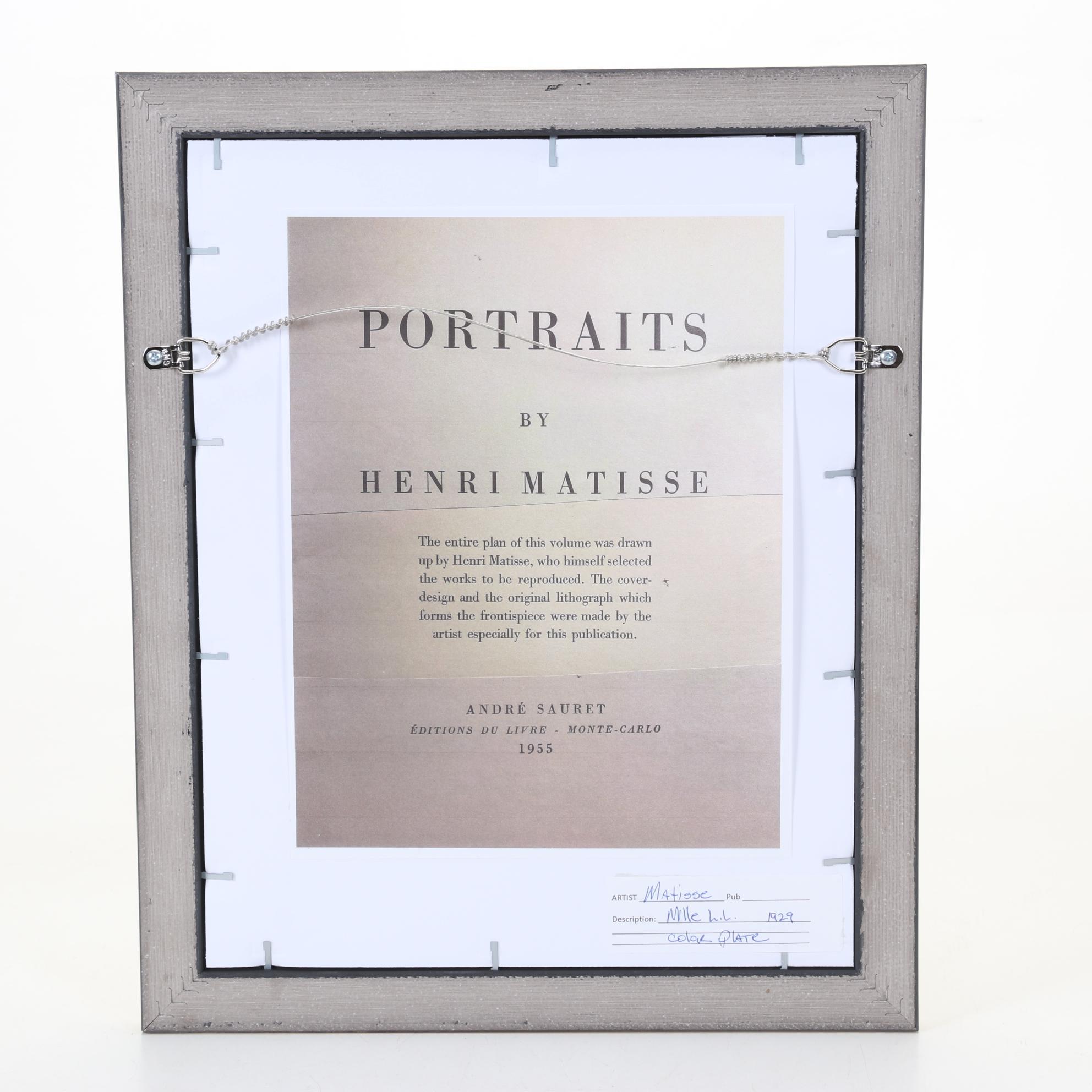 Henri Matisse Color Lithograph "The Yellow Dress," 1955