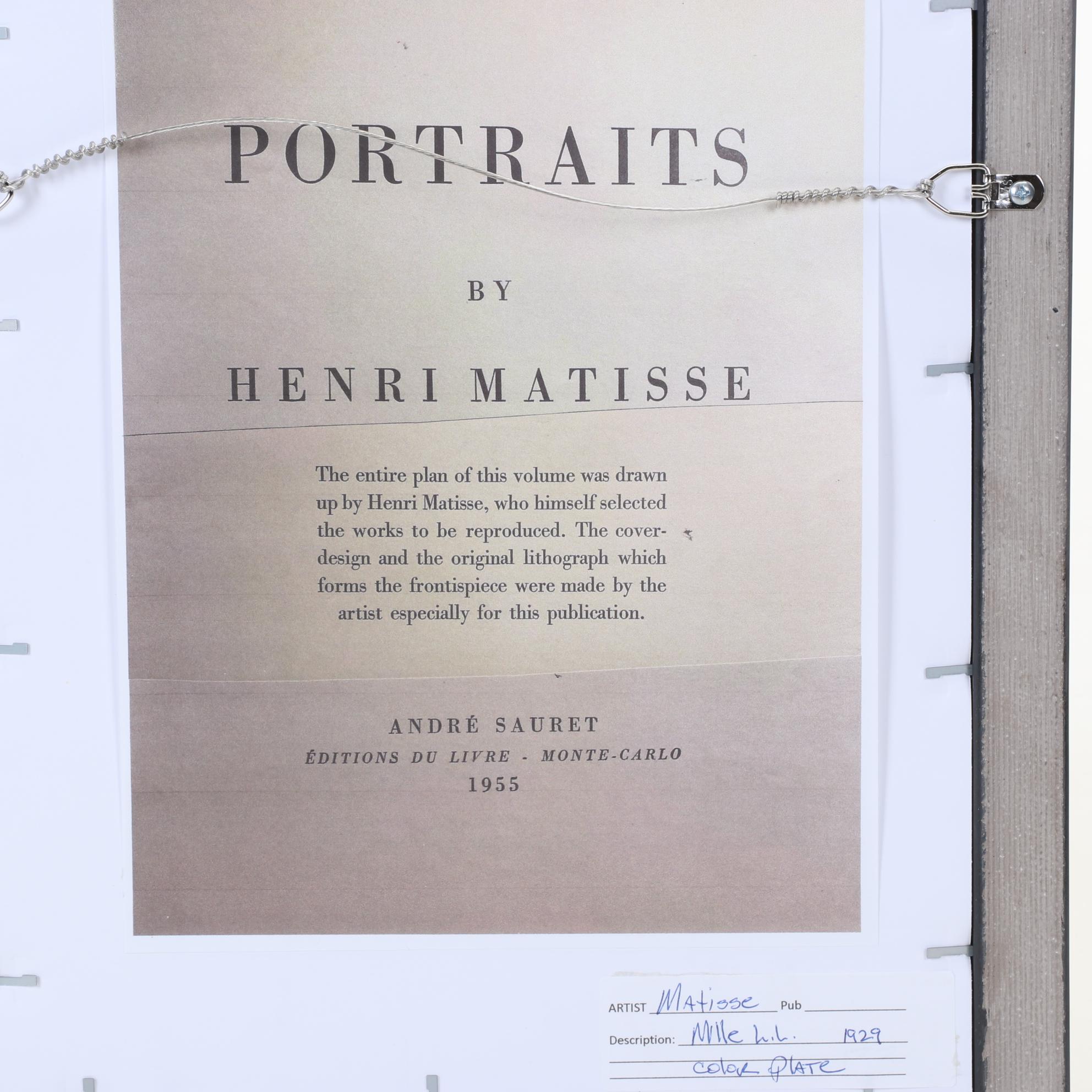 Henri Matisse Color Lithograph "The Yellow Dress," 1955