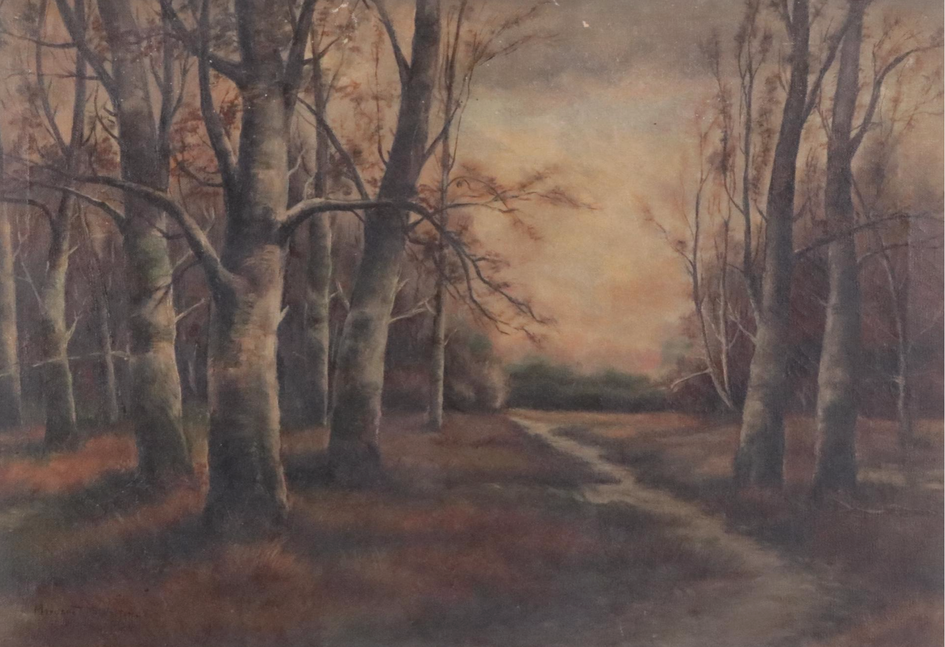 Margaret Walton Oil Painting of Wooded Landscape, 1924