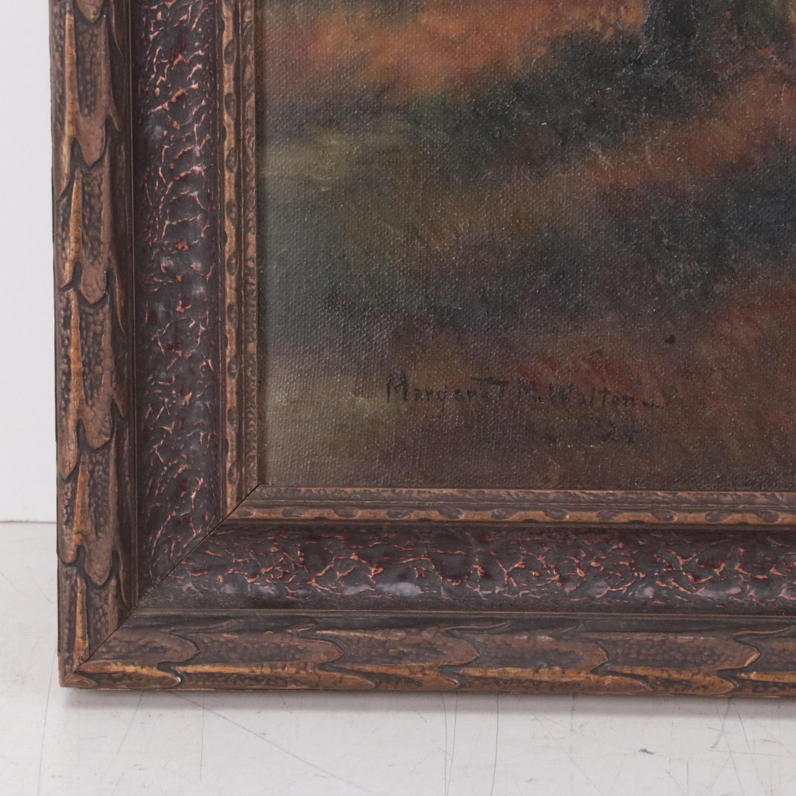 Margaret Walton Oil Painting of Wooded Landscape, 1924
