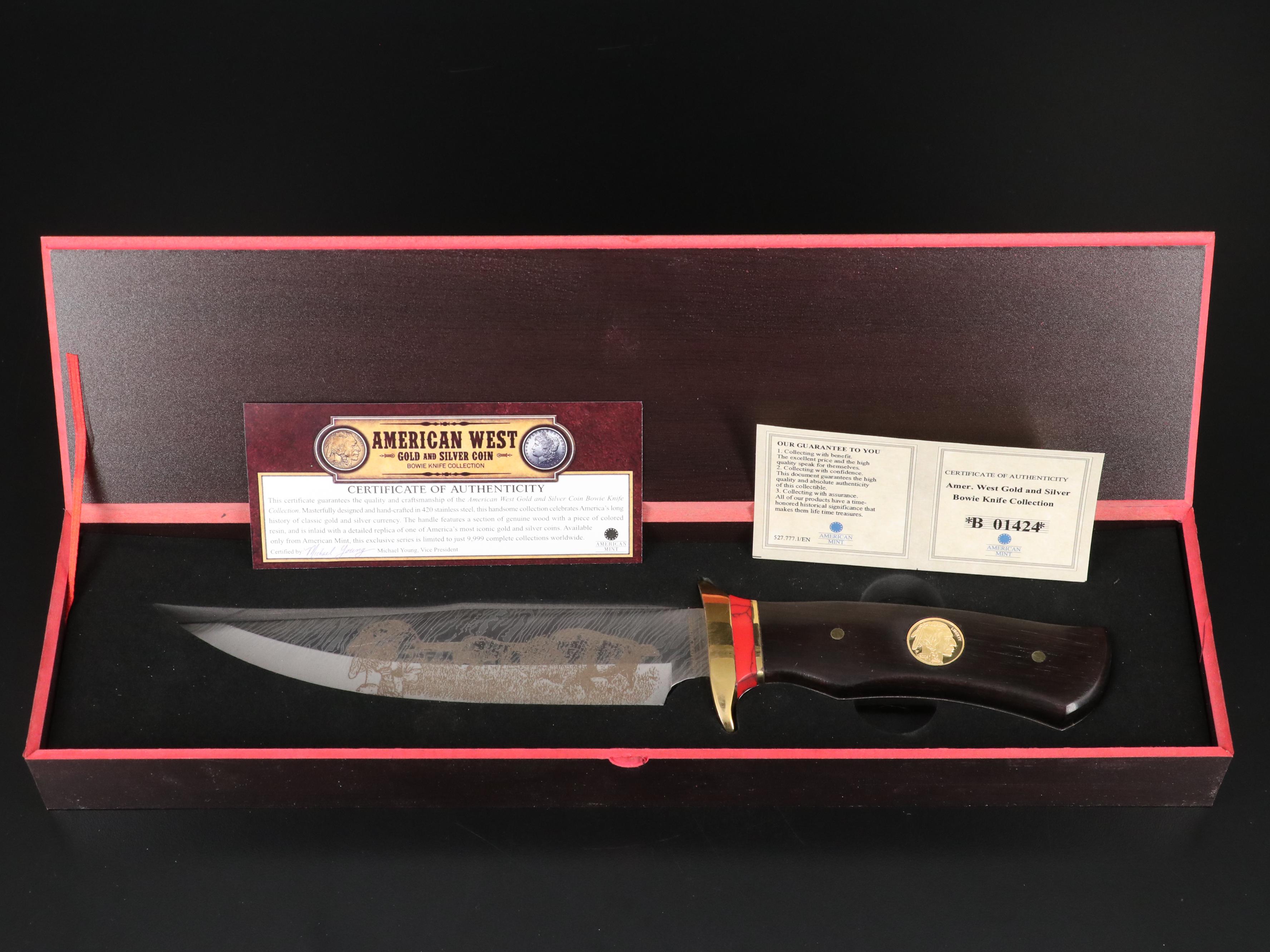 American West Gold and Silver Bowie Knife by American Mint