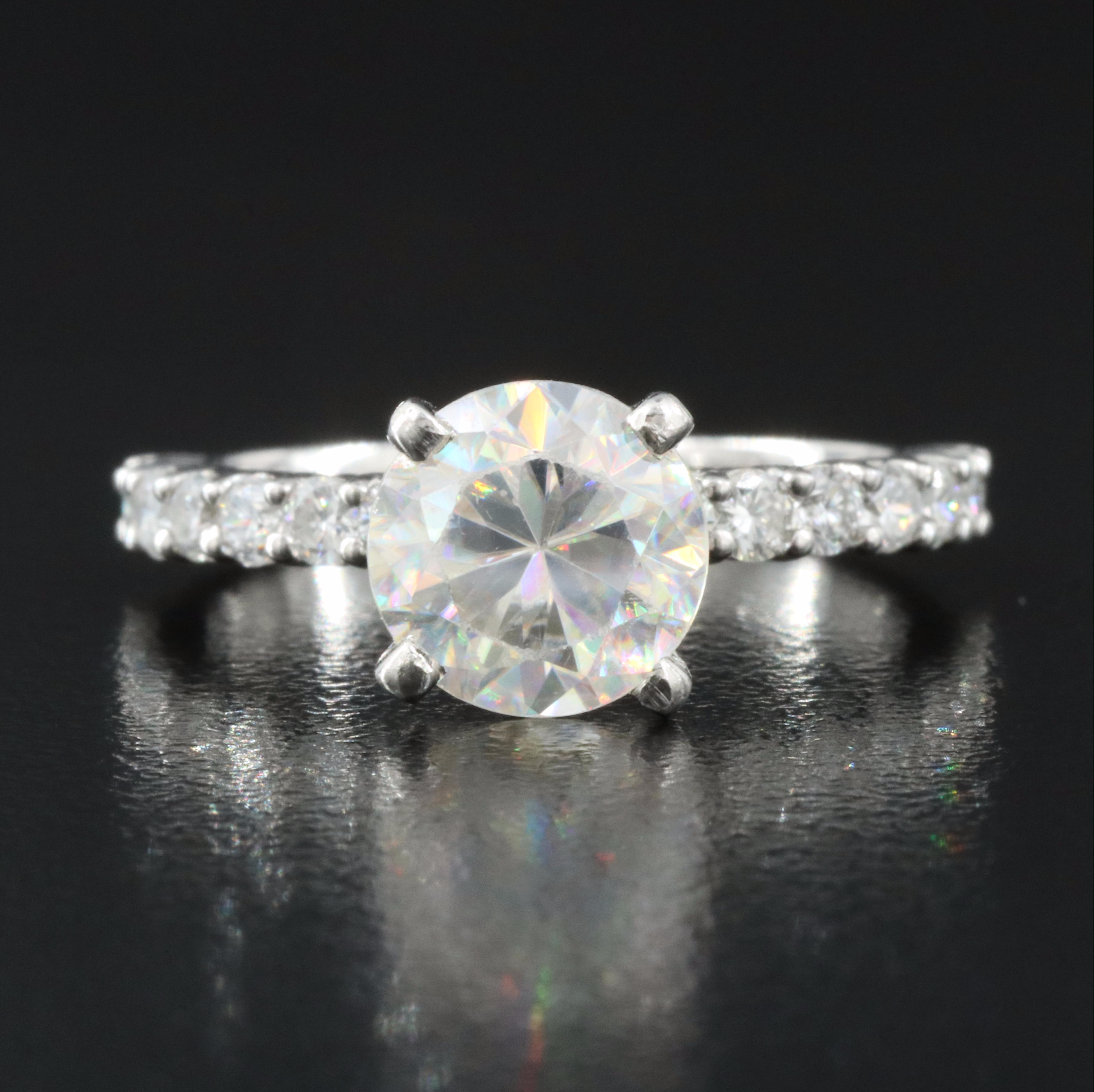 Platinum Strontium Titanate and Diamond Ring