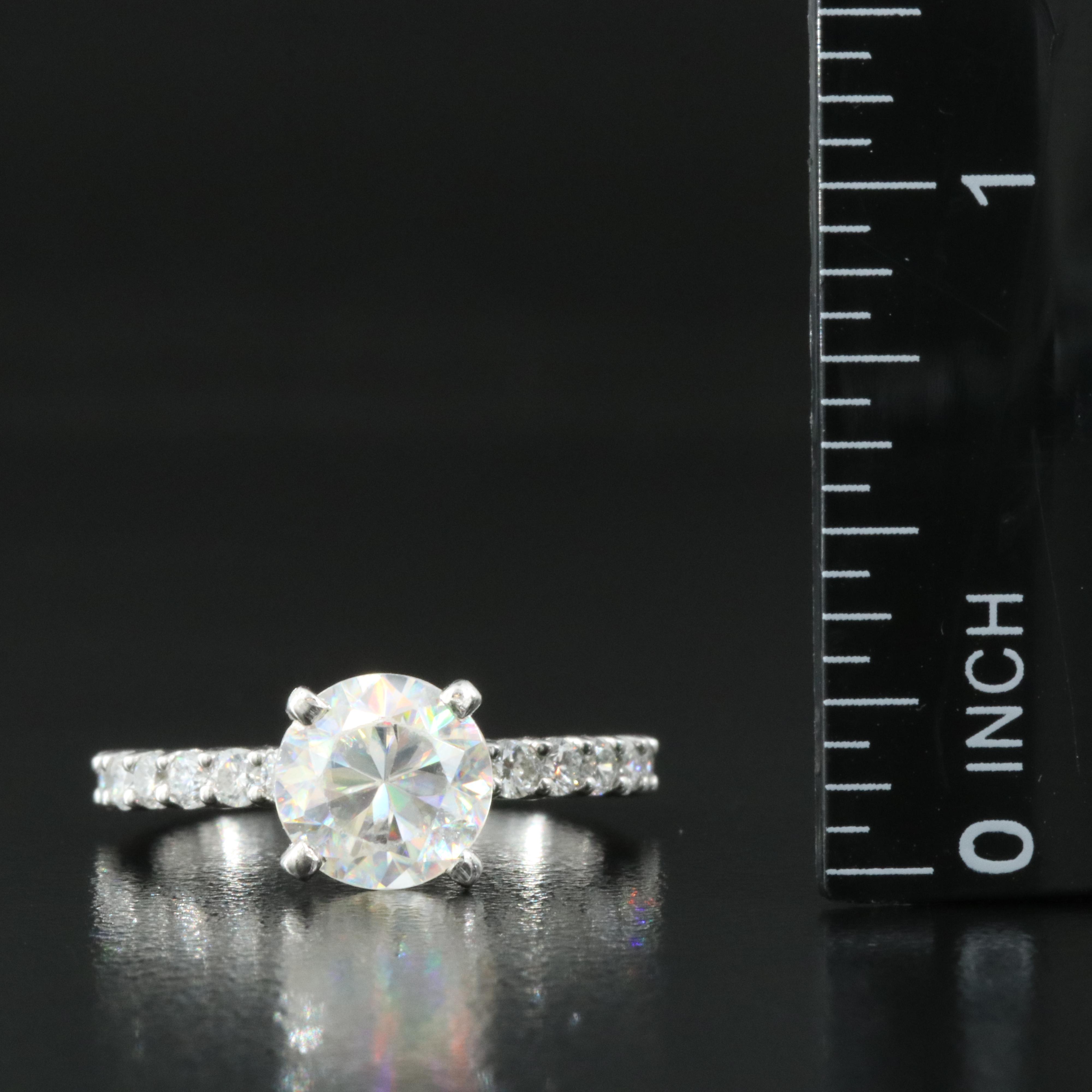 Platinum Strontium Titanate and Diamond Ring