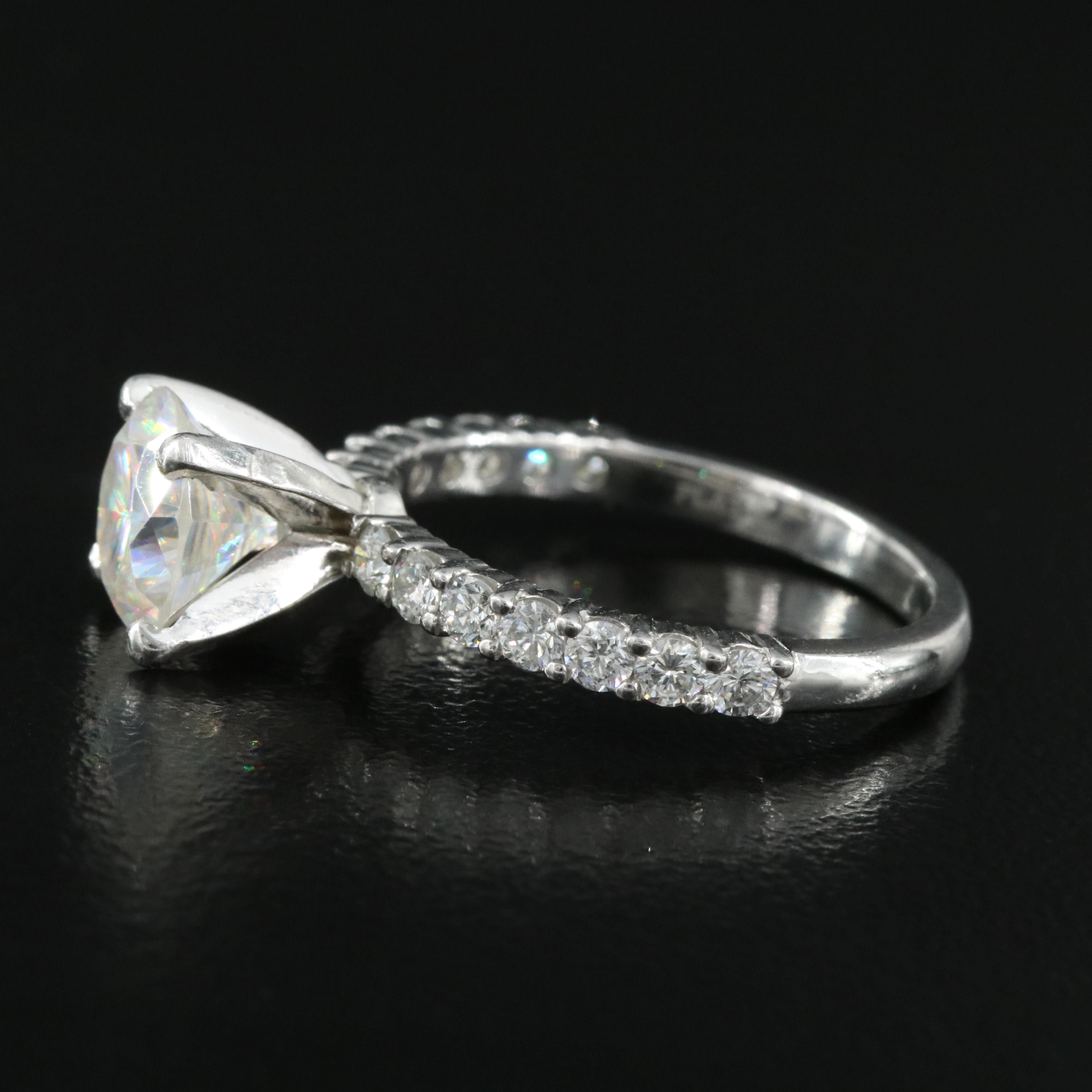 Platinum Strontium Titanate and Diamond Ring