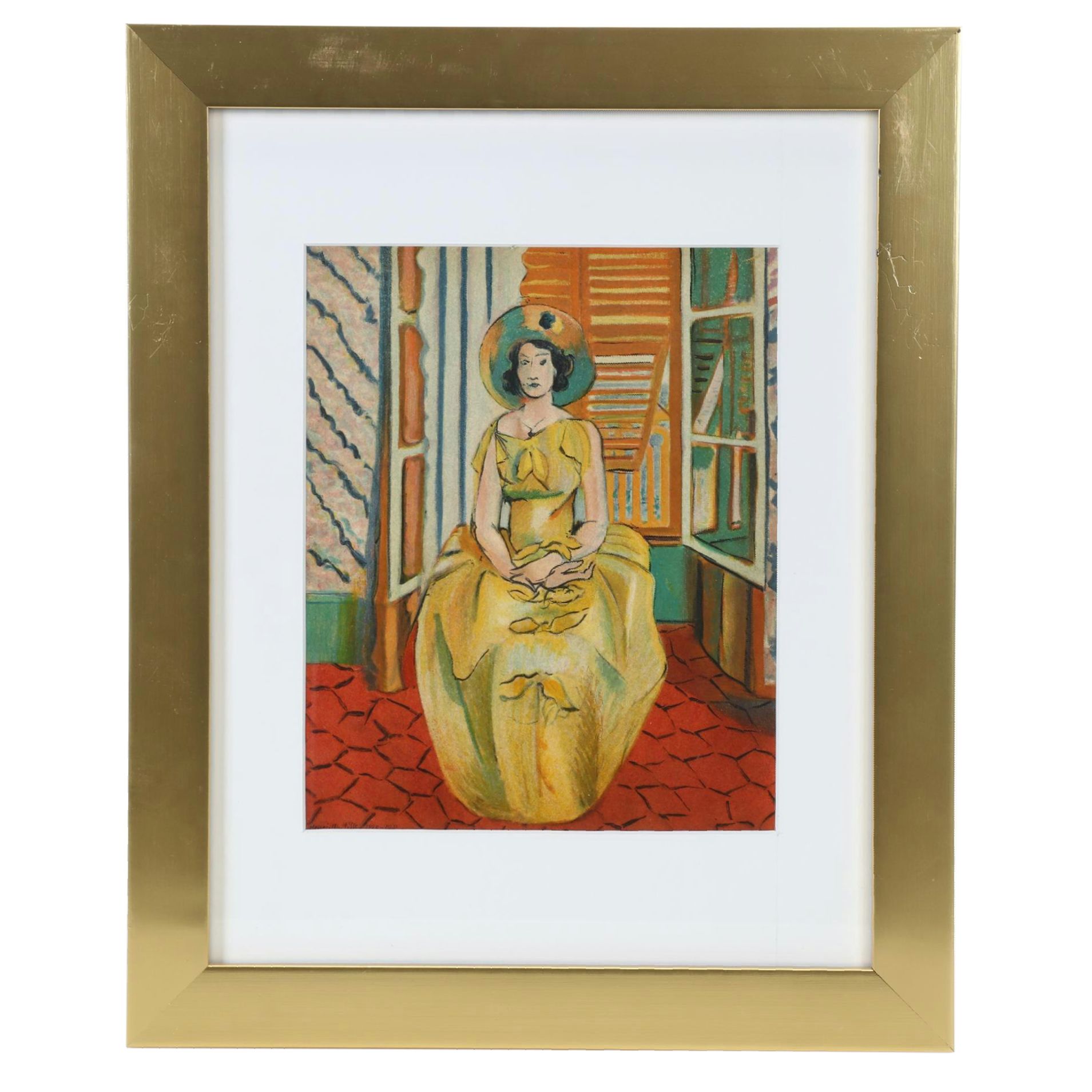 Henri Matisse Color Lithograph "The Yellow Dress," 1955