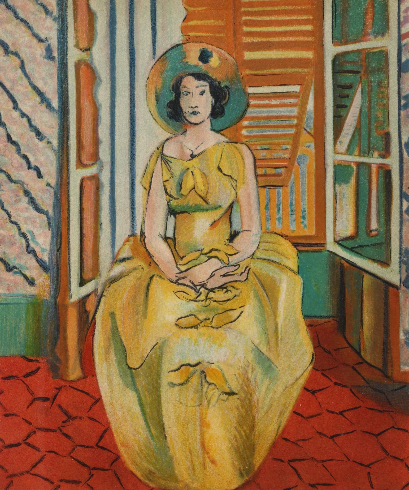 Henri Matisse Color Lithograph "The Yellow Dress," 1955