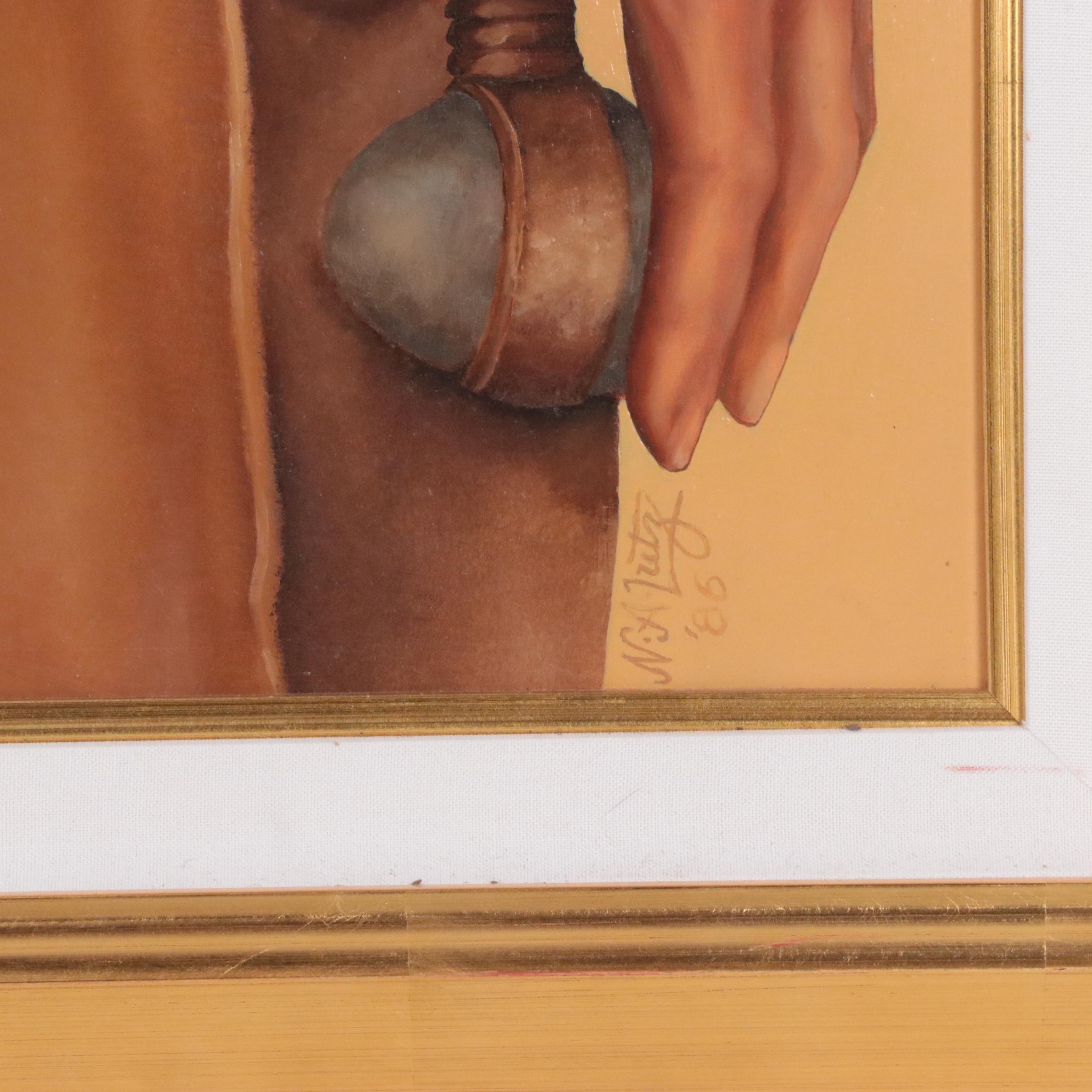 Nancy Lutz Large-Scale Oil Painting Portrait of "Tecumseh," 1986