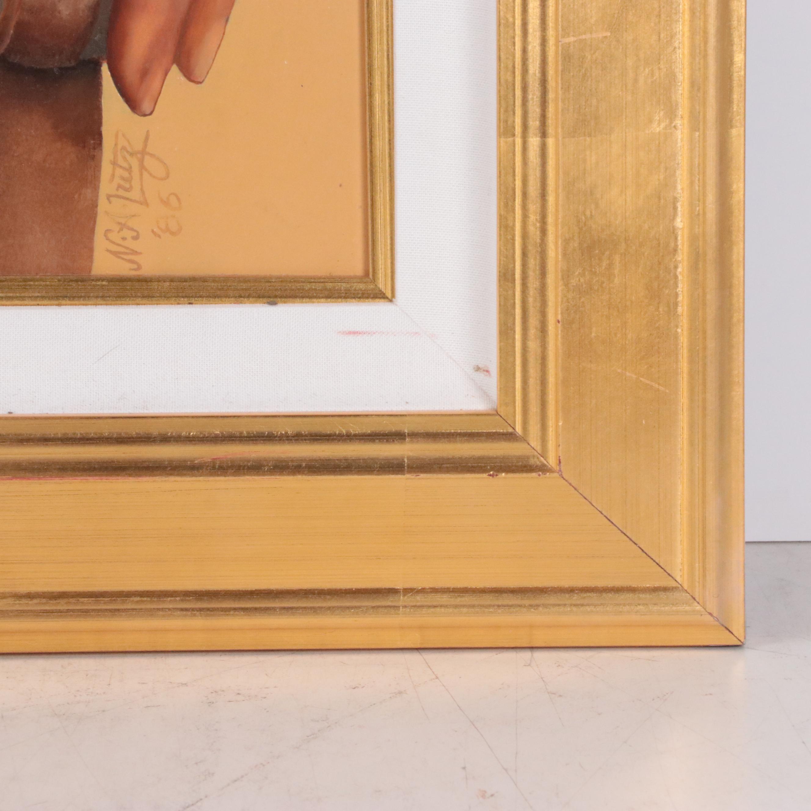 Nancy Lutz Large-Scale Oil Painting Portrait of "Tecumseh," 1986