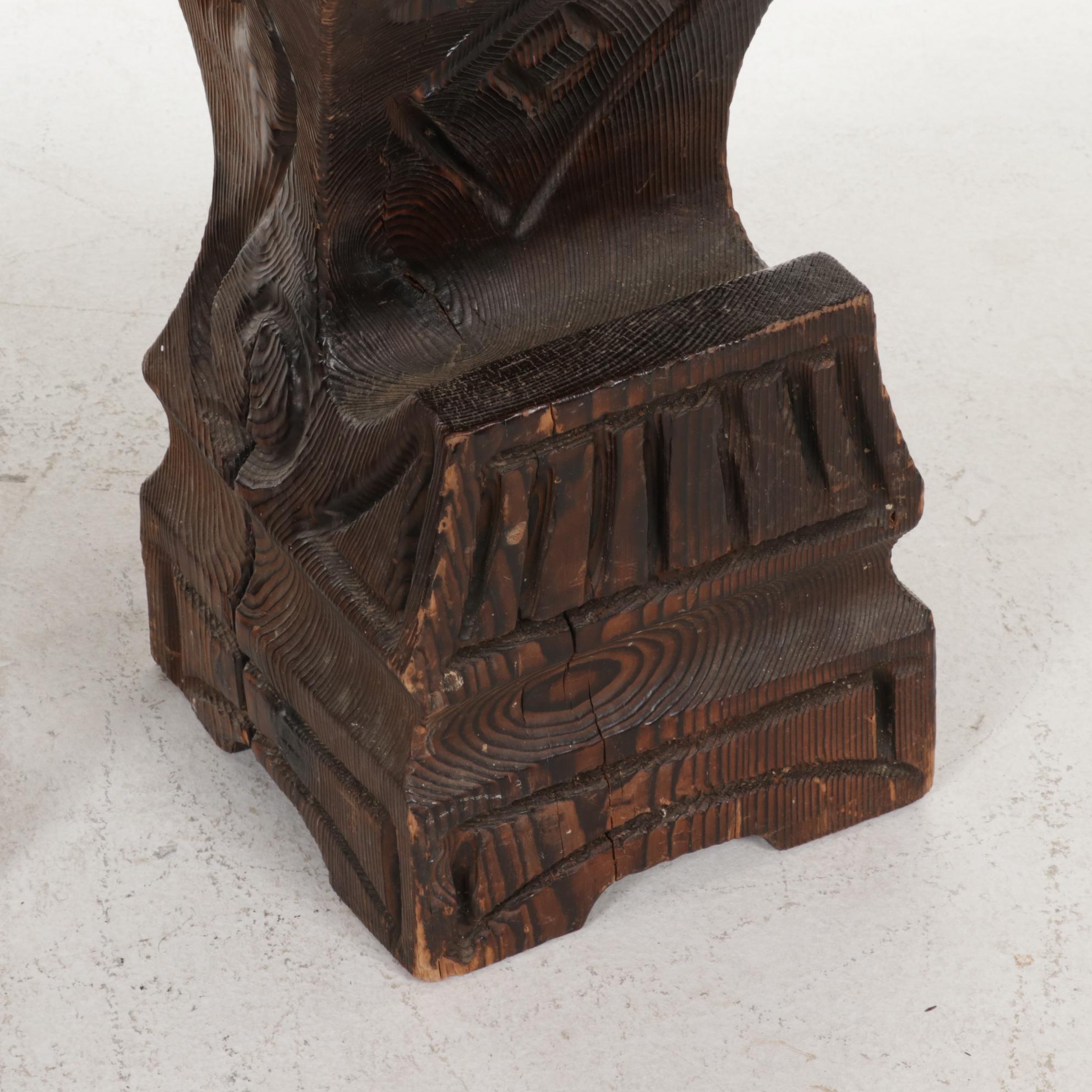 Three Witco Tiki-Style Red Cedar and Vinyl Cushion Top Bar Stools, 1970s