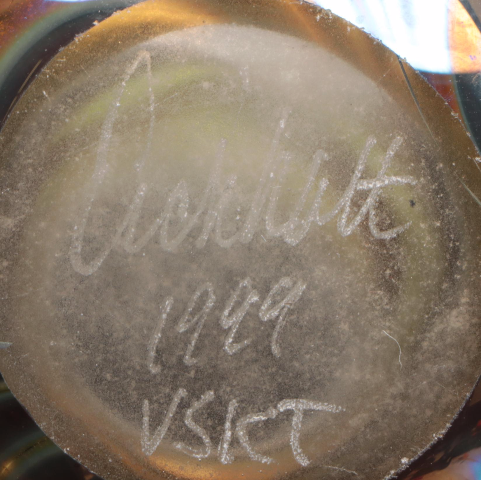 Robert Eickholt King Tut Pattern Art Glass Vase, 1999