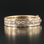 Vintage Whiting & Davis Co. Floral Hinged Bangle