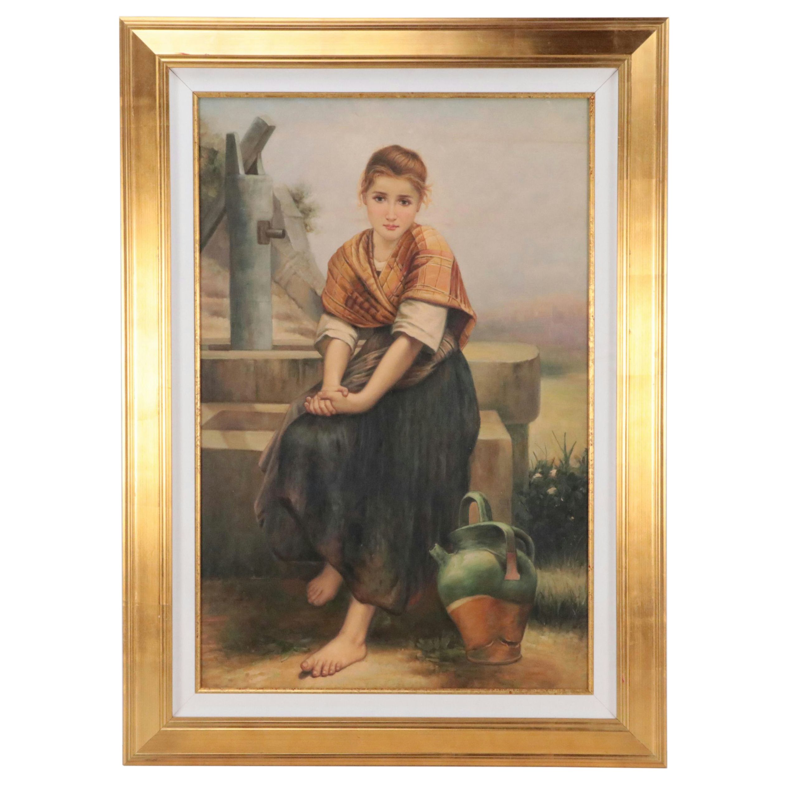 Oil Painting After Bouguereau  "The Broken Pitcher"