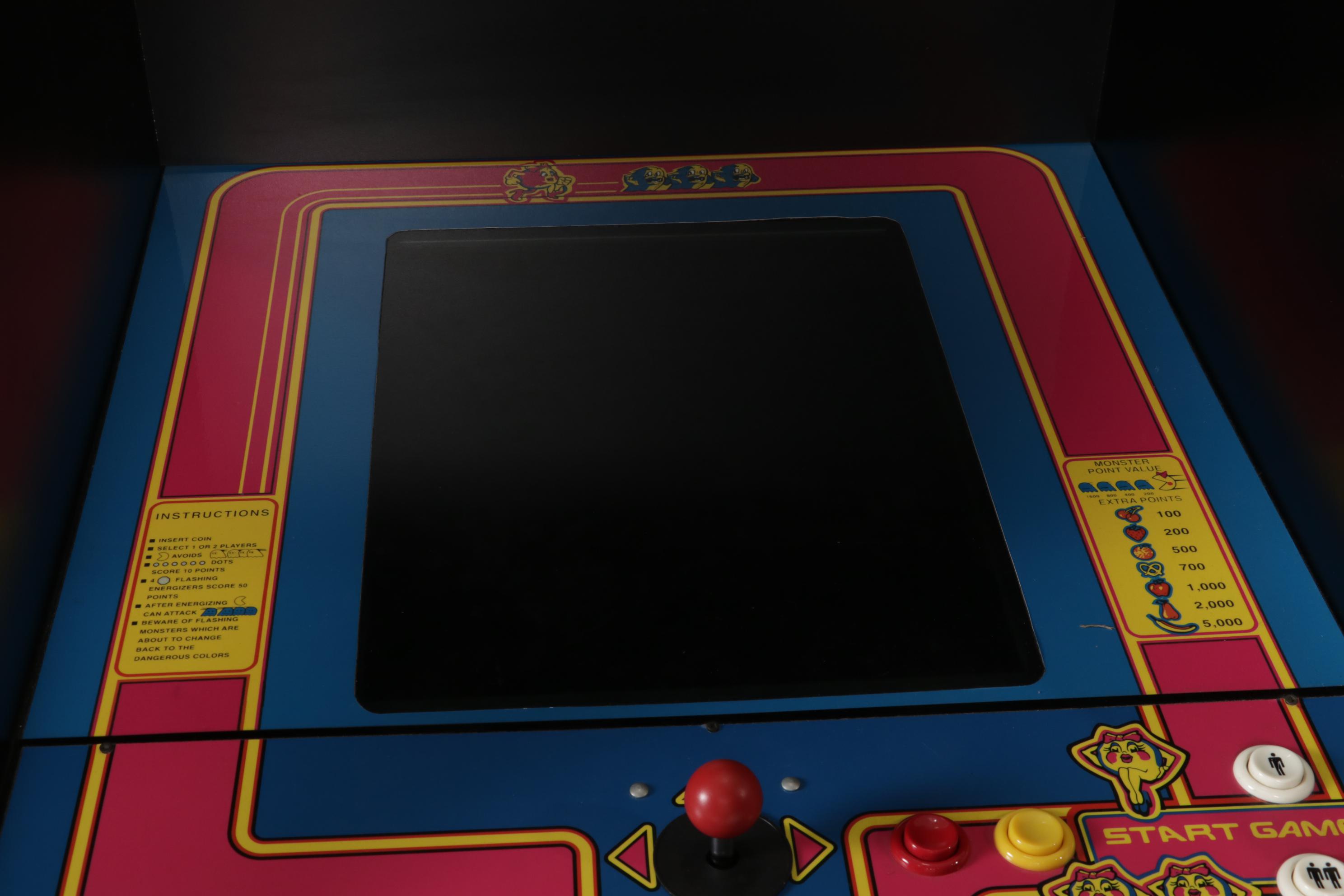 Ms. Pacman and Galaga Branded Freestanding Video Arcade Game, 21st Century