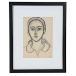 Portrait Lithograph After Henri Matisse "Mademoiselle C.P." 1955