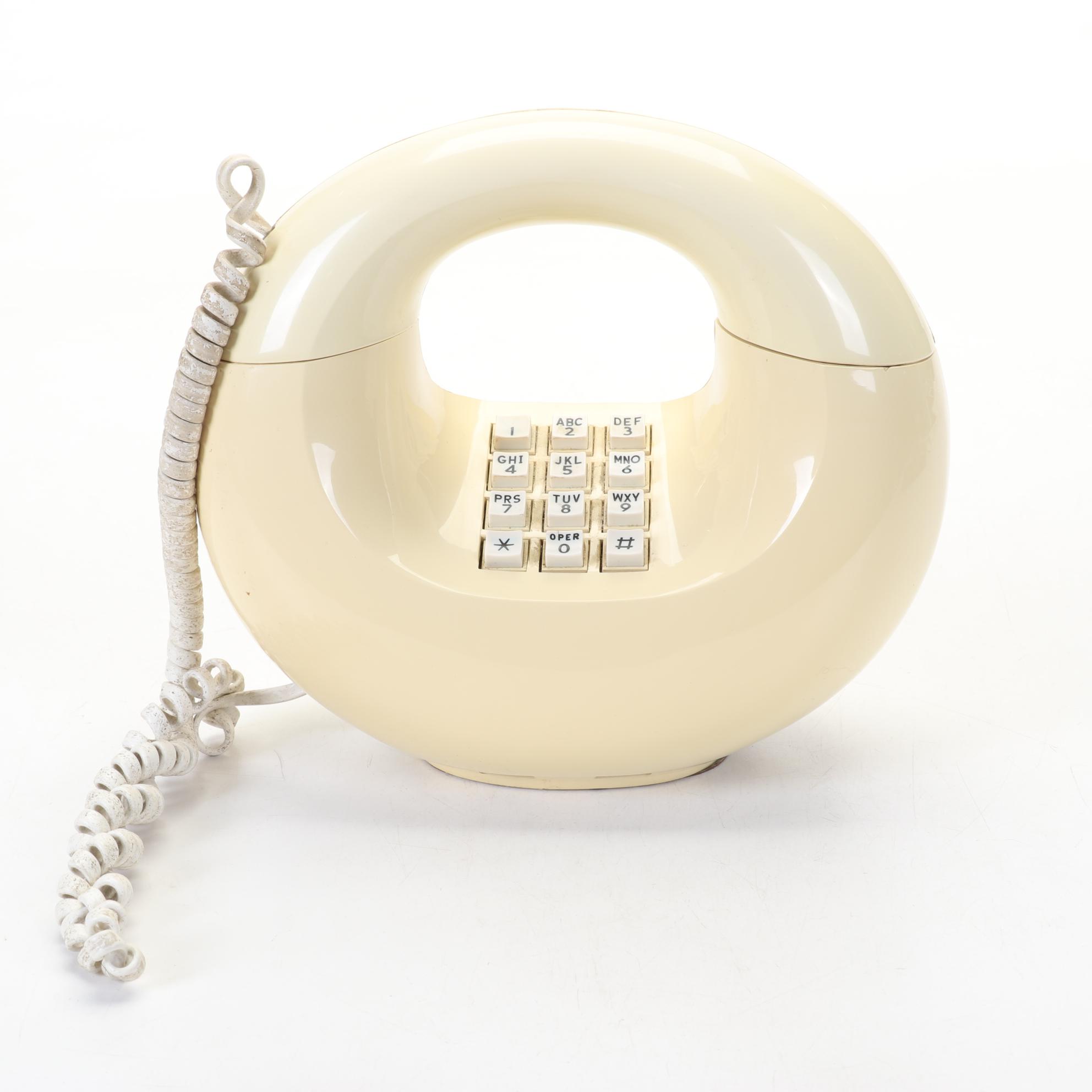Western Electric Cream Colored "Sculptura" Telephone, 1970s