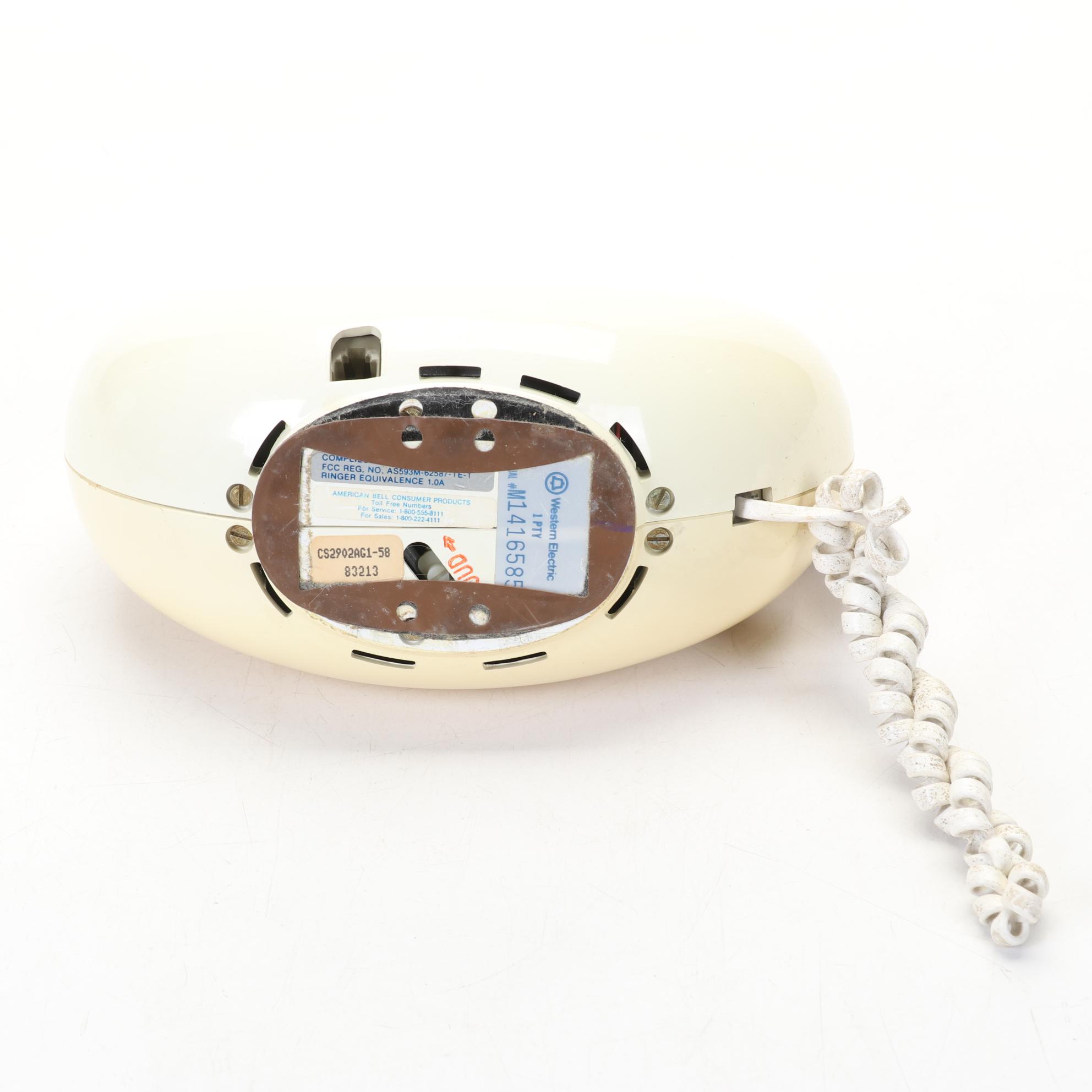 Western Electric Cream Colored "Sculptura" Telephone, 1970s