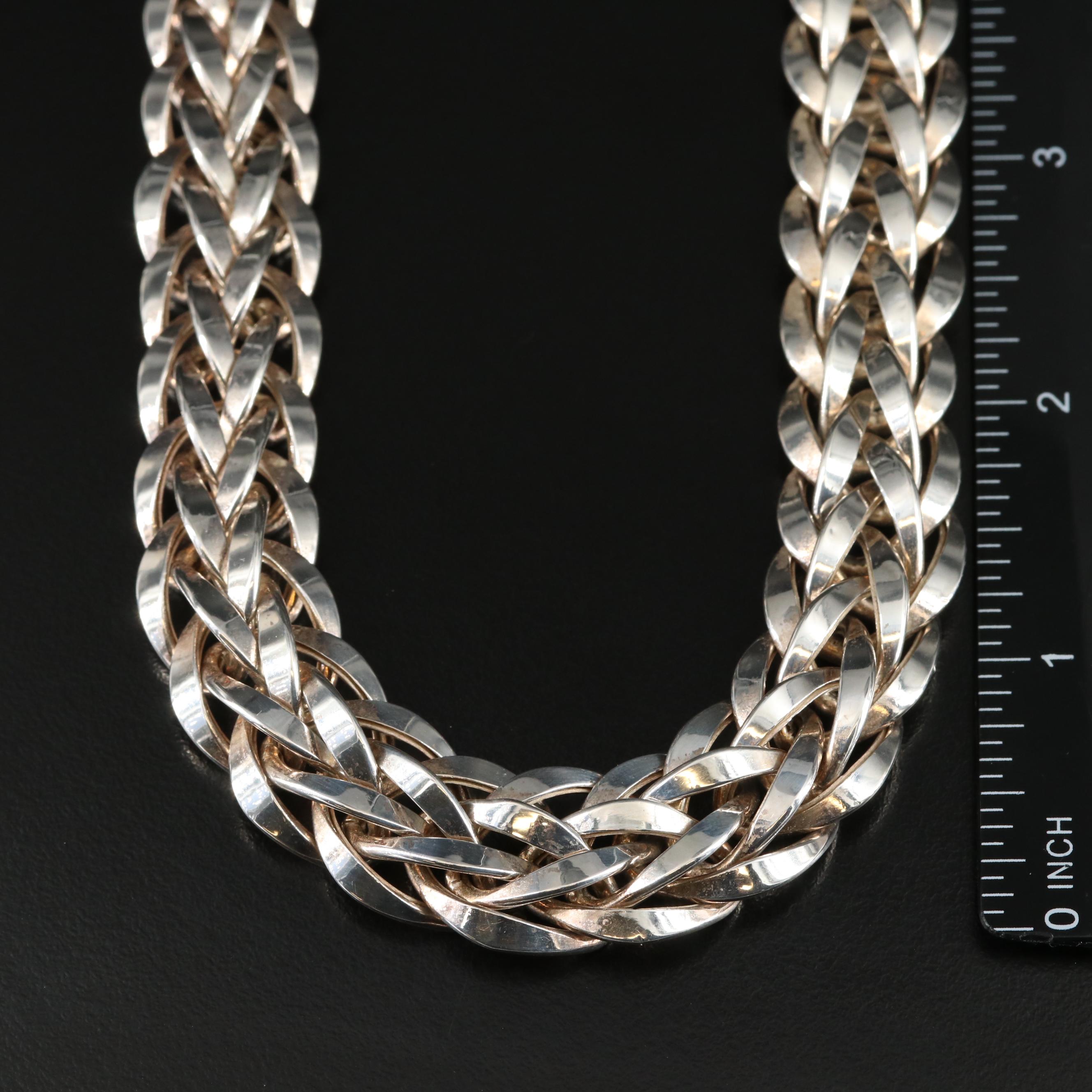 Sterling Wheat Chain Necklace