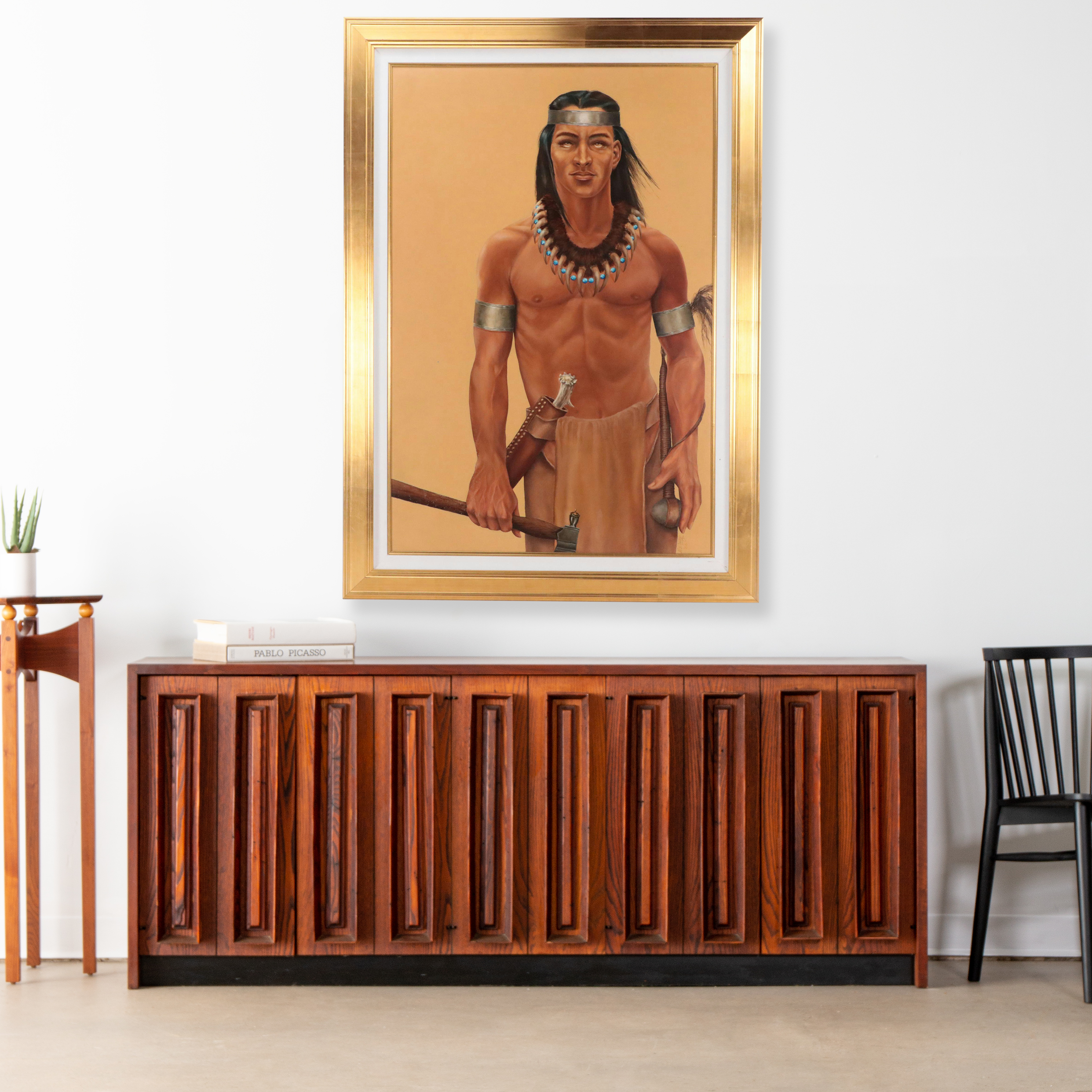 Nancy Lutz Large-Scale Oil Painting Portrait of "Tecumseh," 1986