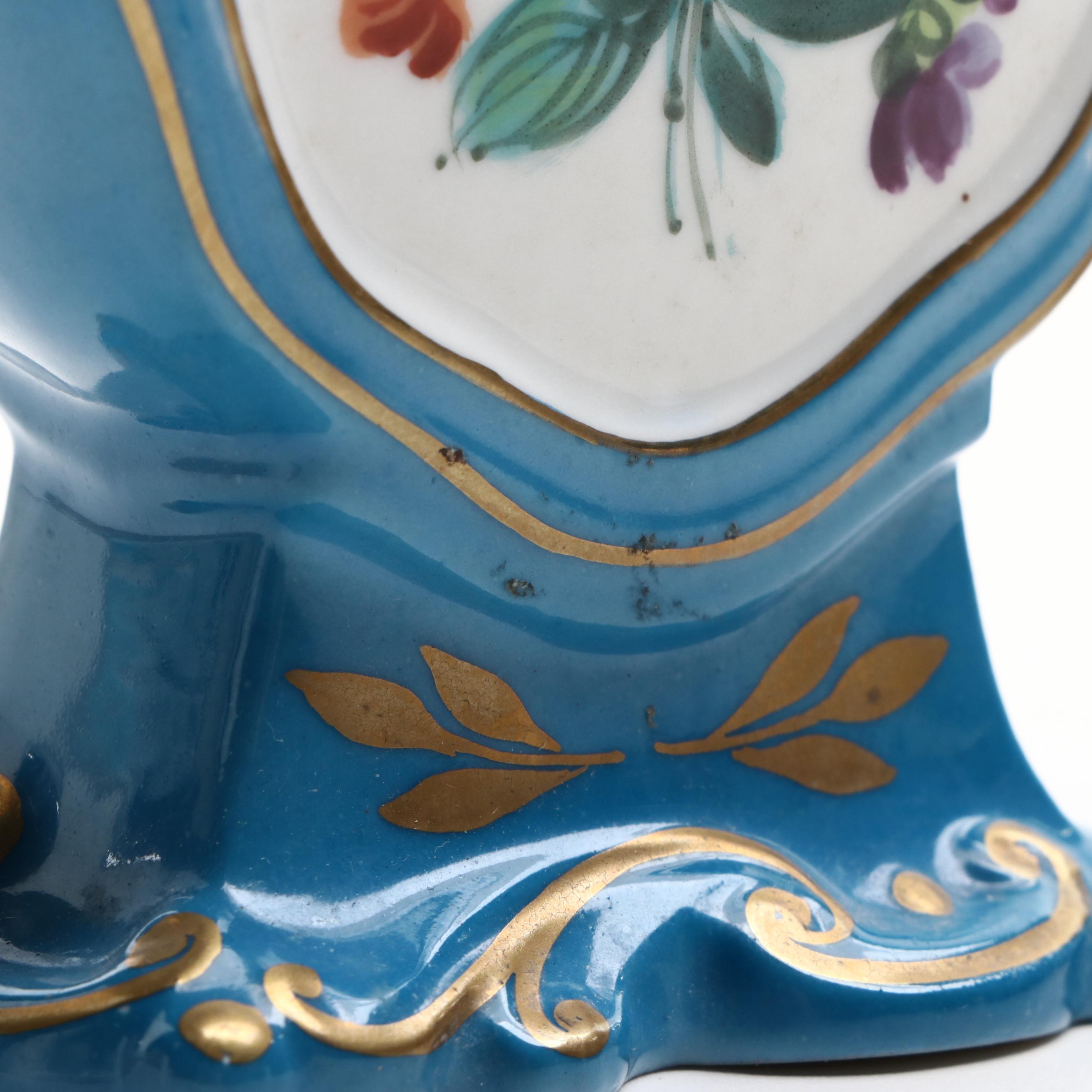Sèvres Style Porcelain Bleu Céleste Perfume Bottle and Other Figurine