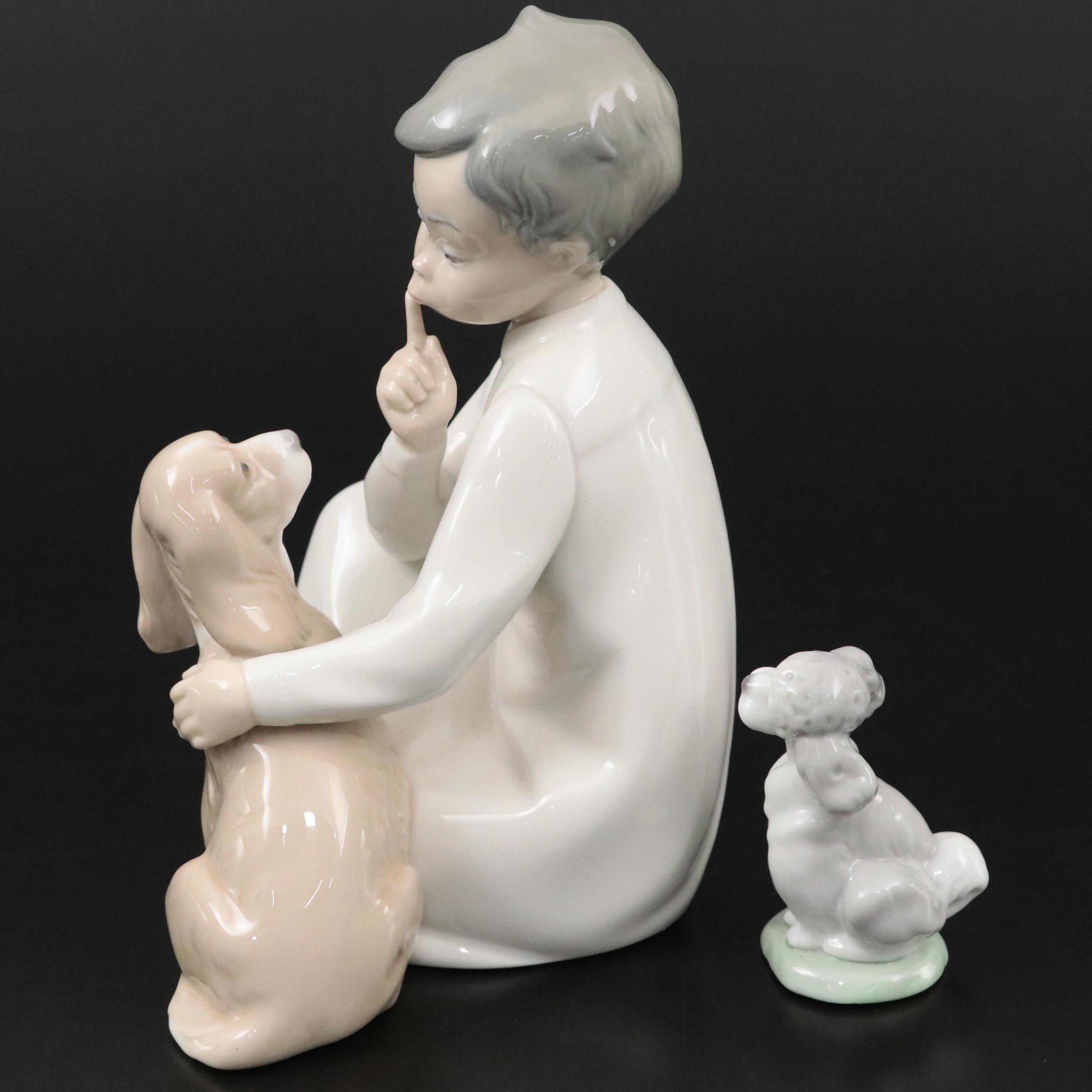 Lladró "Boy With Dog" and Lladró Collector's Society Porcelain