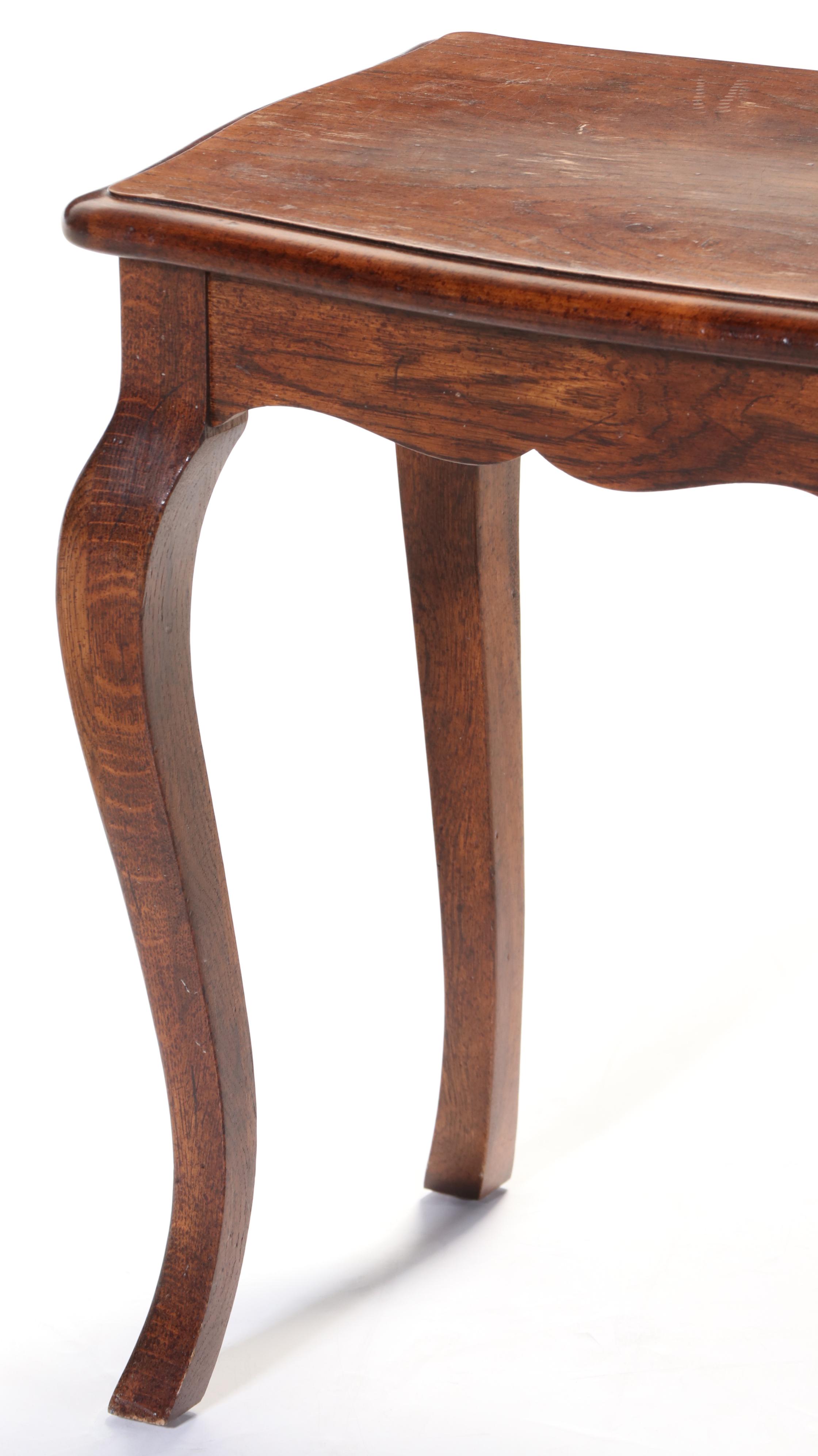 French Provincial Style Oak Side Table, Late 20th Century