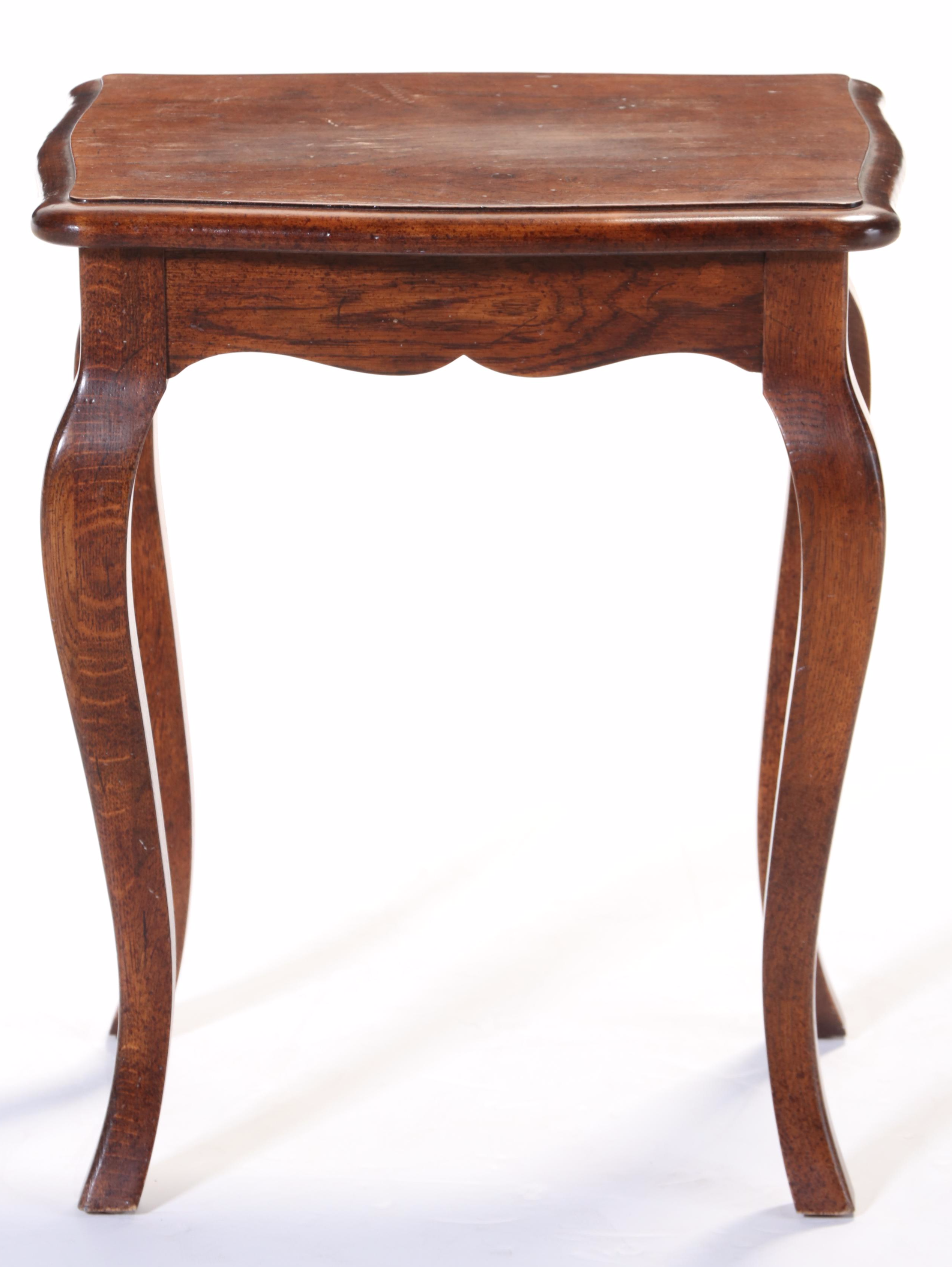 French Provincial Style Oak Side Table, Late 20th Century
