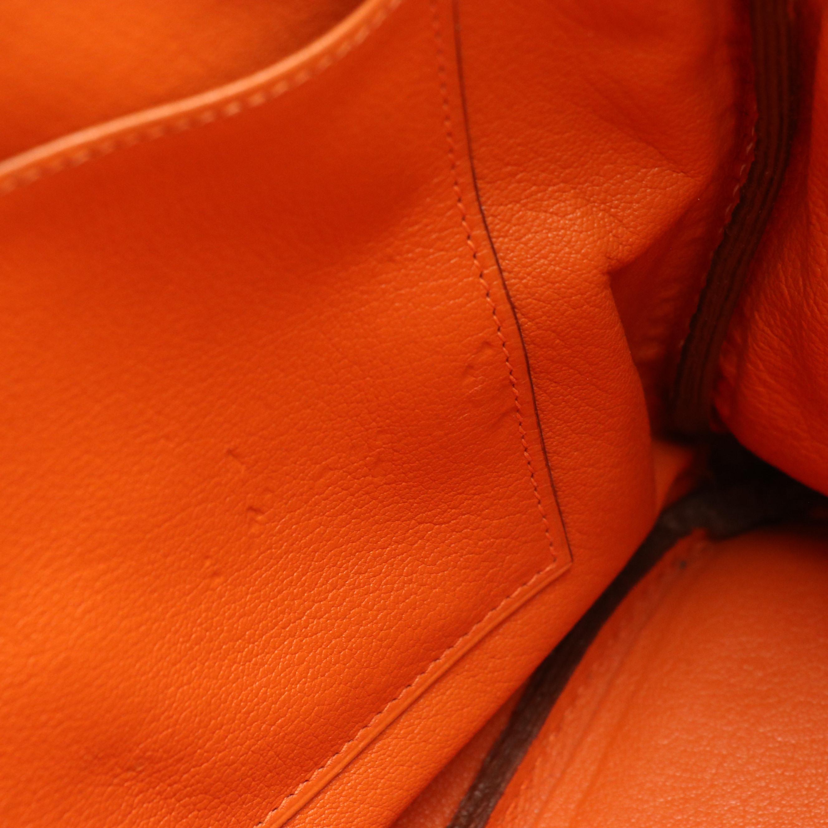 Hermès Birkin 35 Satchel in Orange H Dalmatian Buffalo Leather