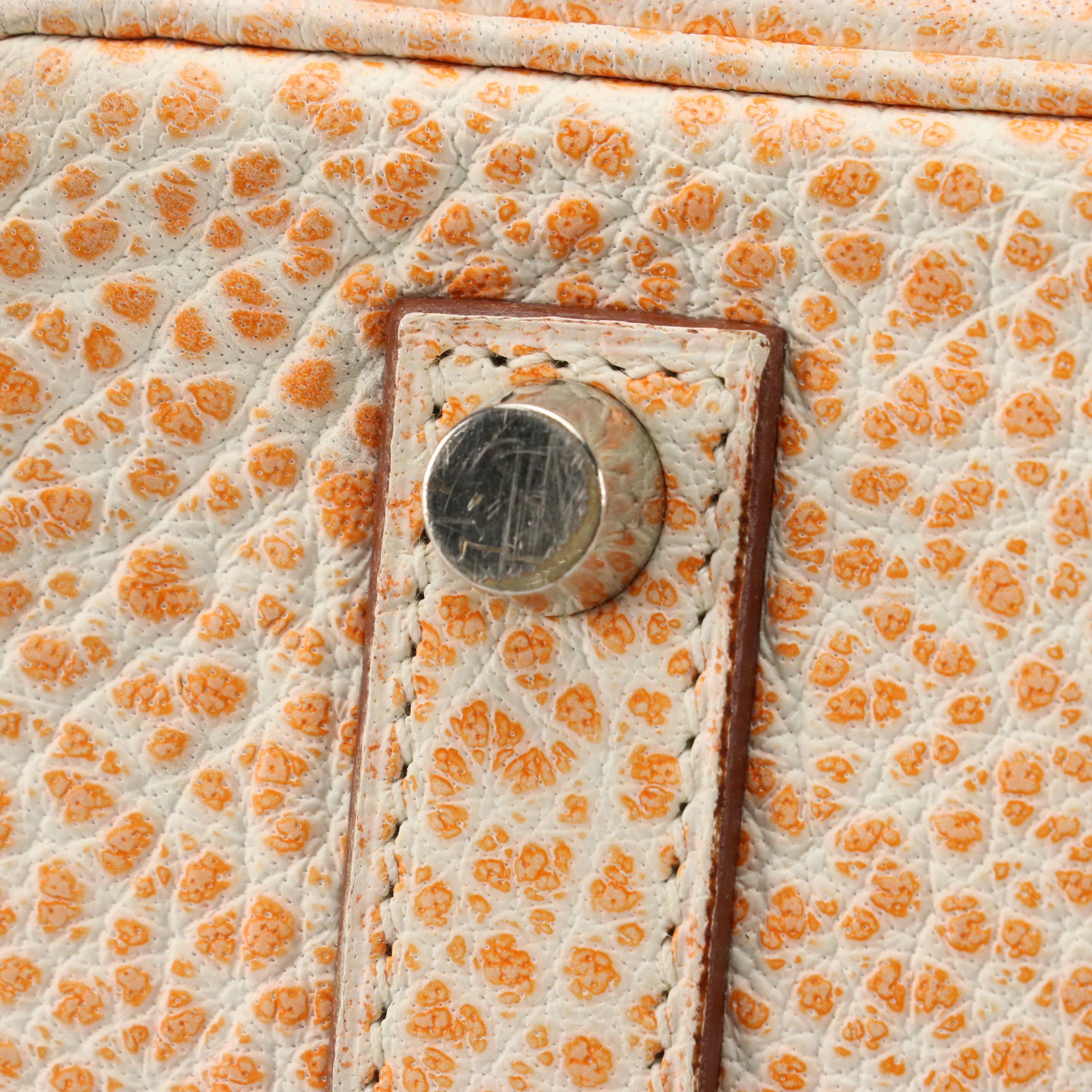 Hermès Birkin 35 Satchel in Orange H Dalmatian Buffalo Leather