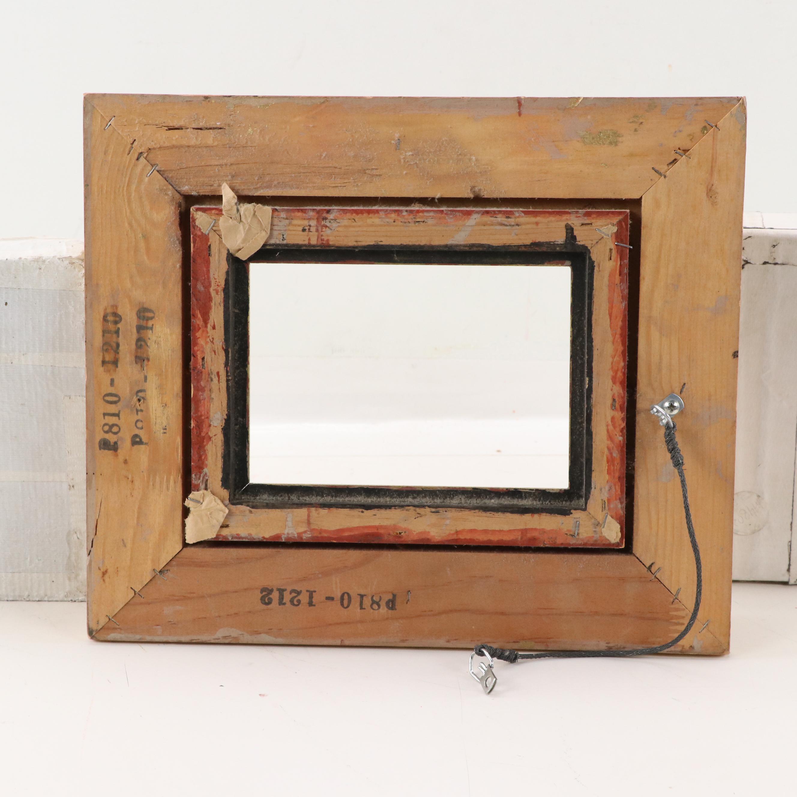 Carved Wood Frame With Scrolled Corners and Gilt Finish