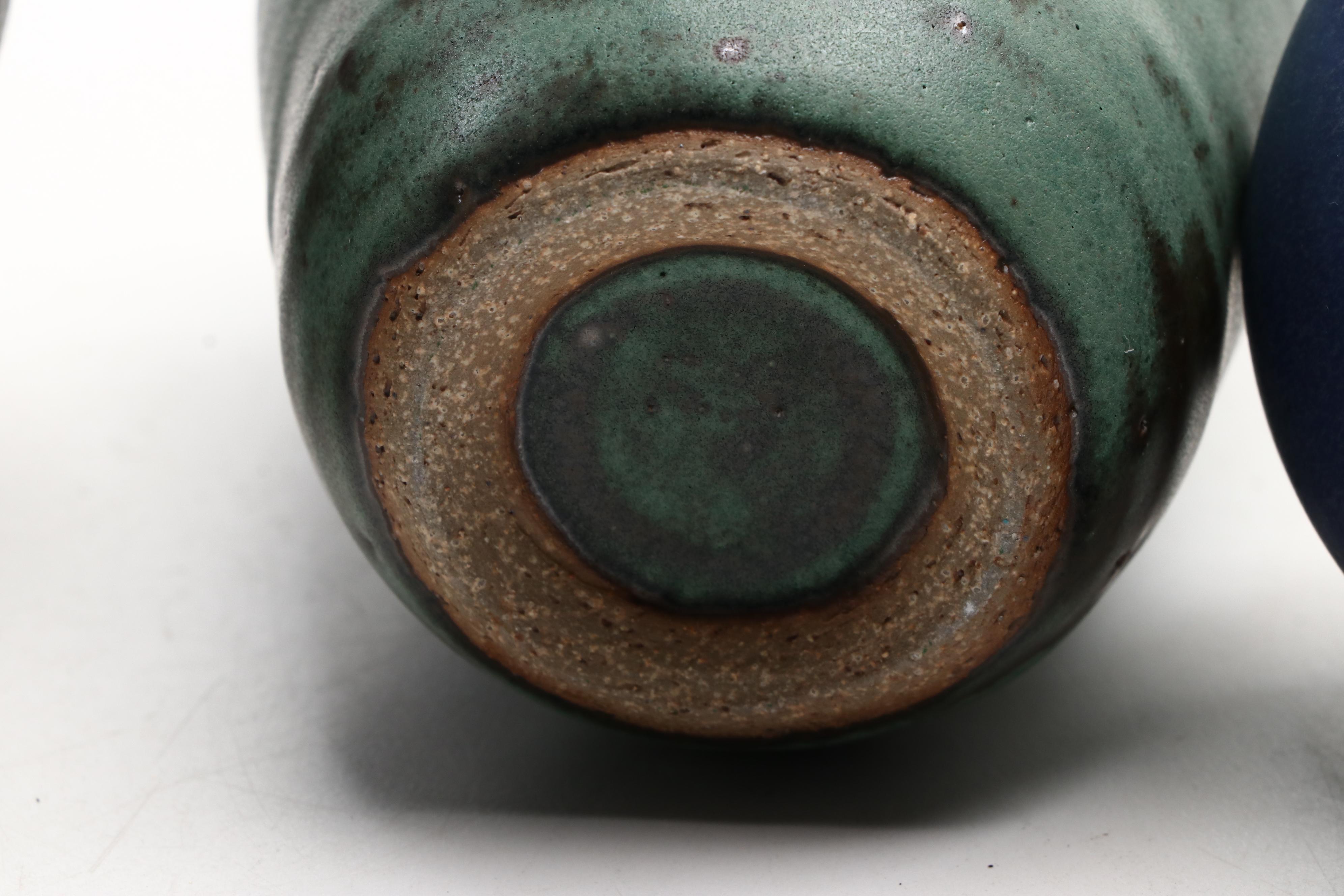 Japanese Wheel Thrown Bowl and Pottery Vases and Planter