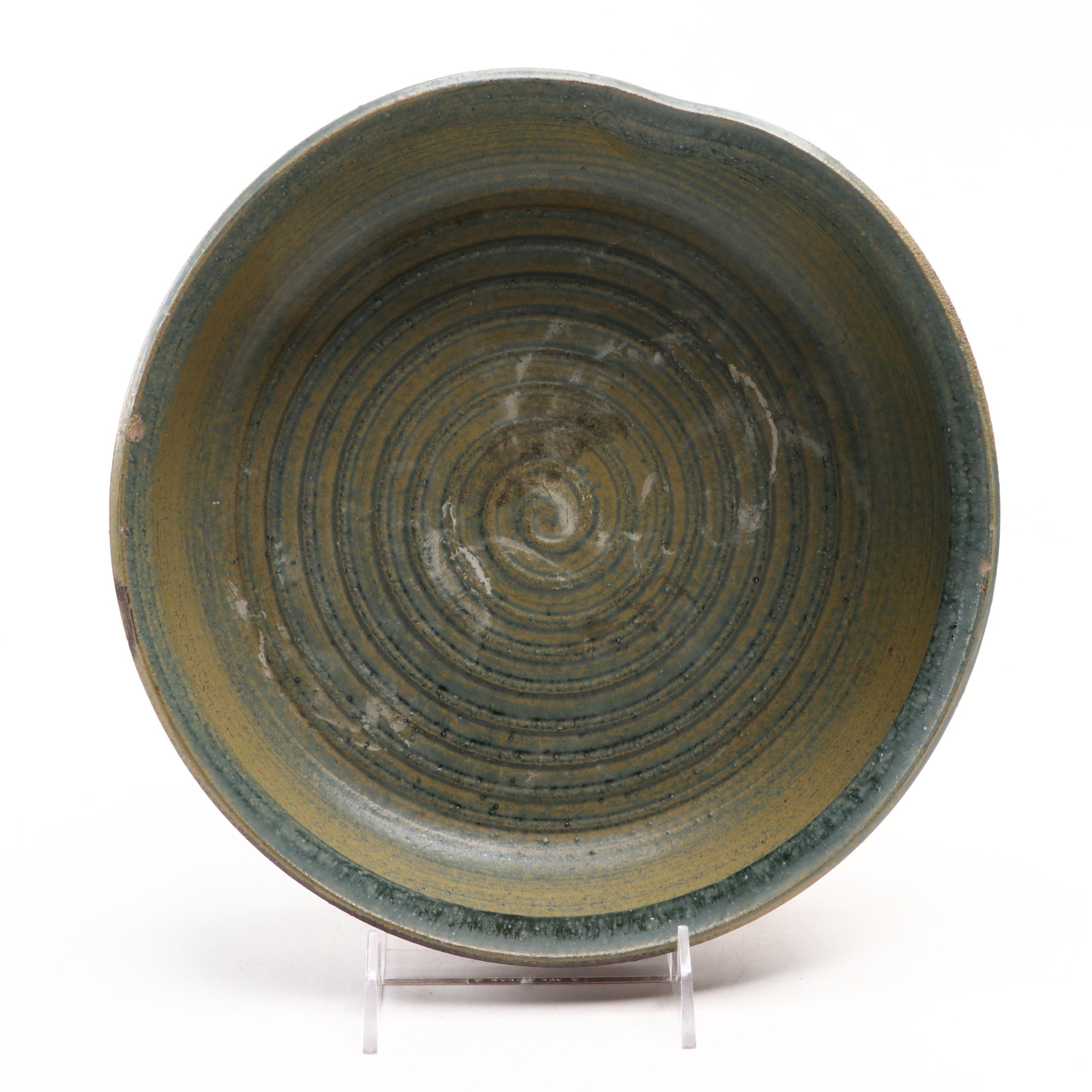 Japanese Wheel Thrown Bowl and Pottery Vases and Planter